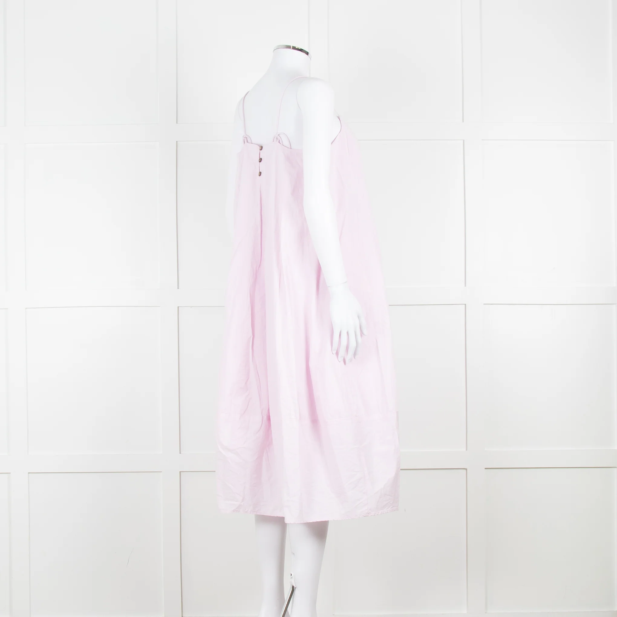Free People Pale Pink Spaghetti Straps Cotton Sundress - Image 4