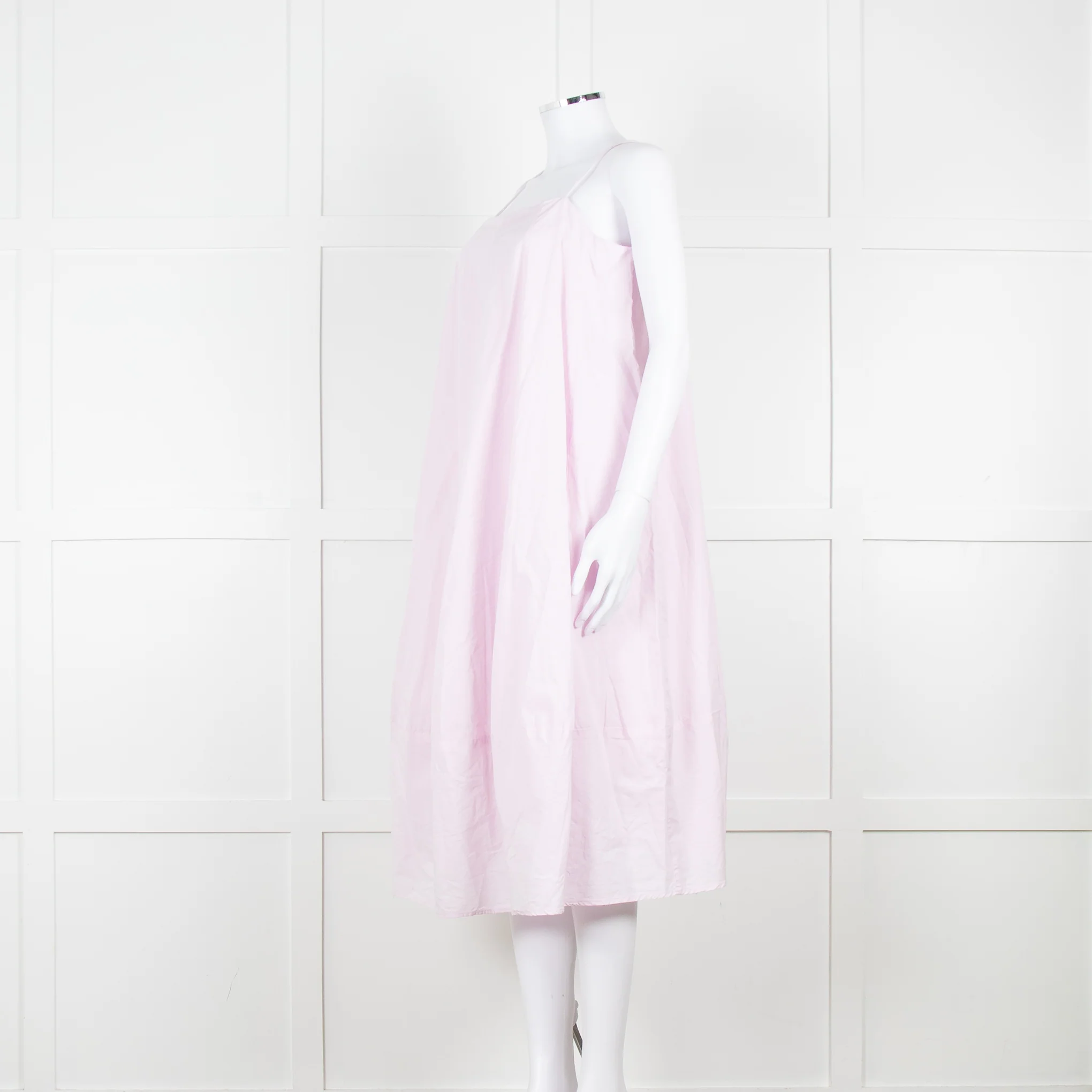 Free People Pale Pink Spaghetti Straps Cotton Sundress - Image 8