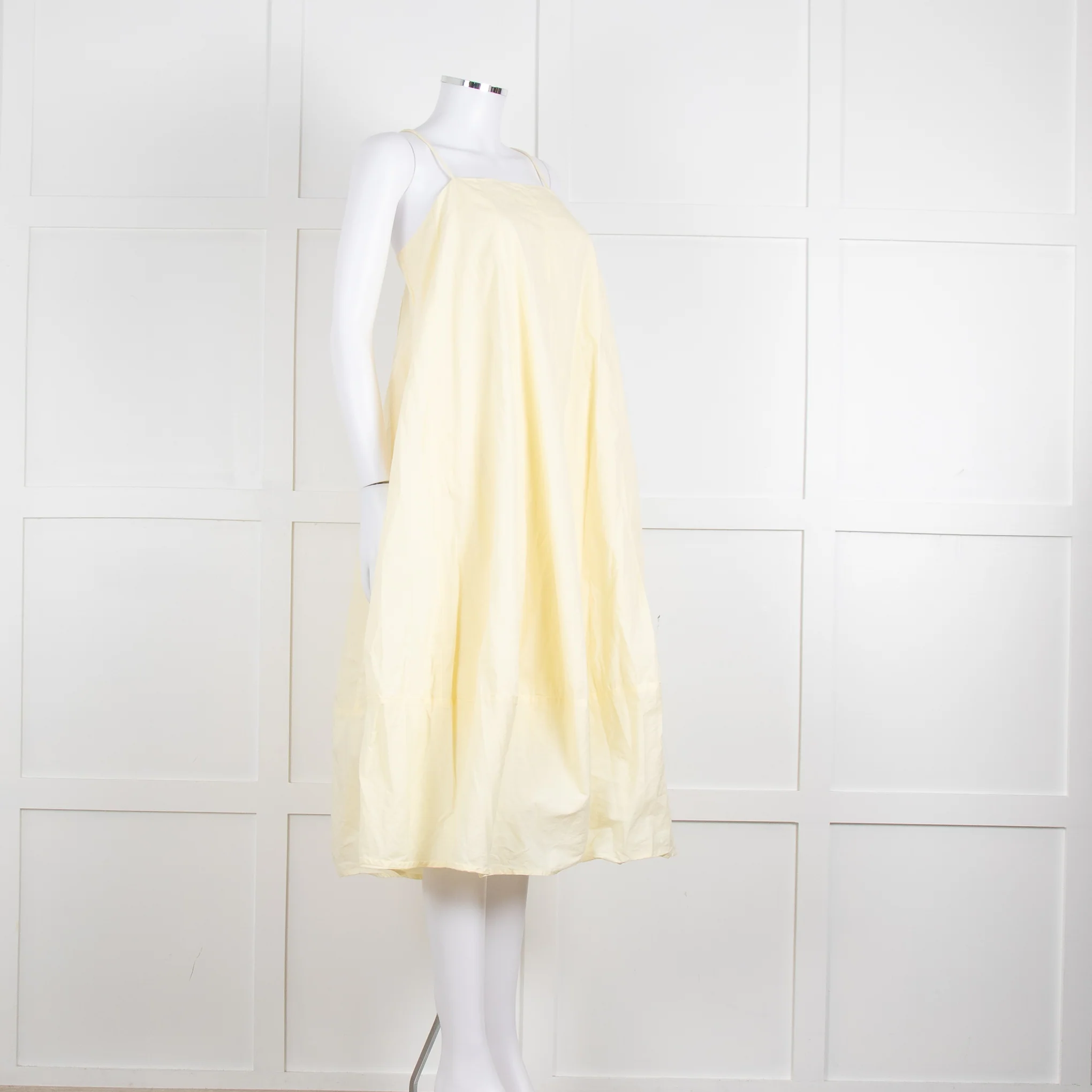 Free People Pale Yellow Spaghetti Straps Cotton Sundress - Image 2