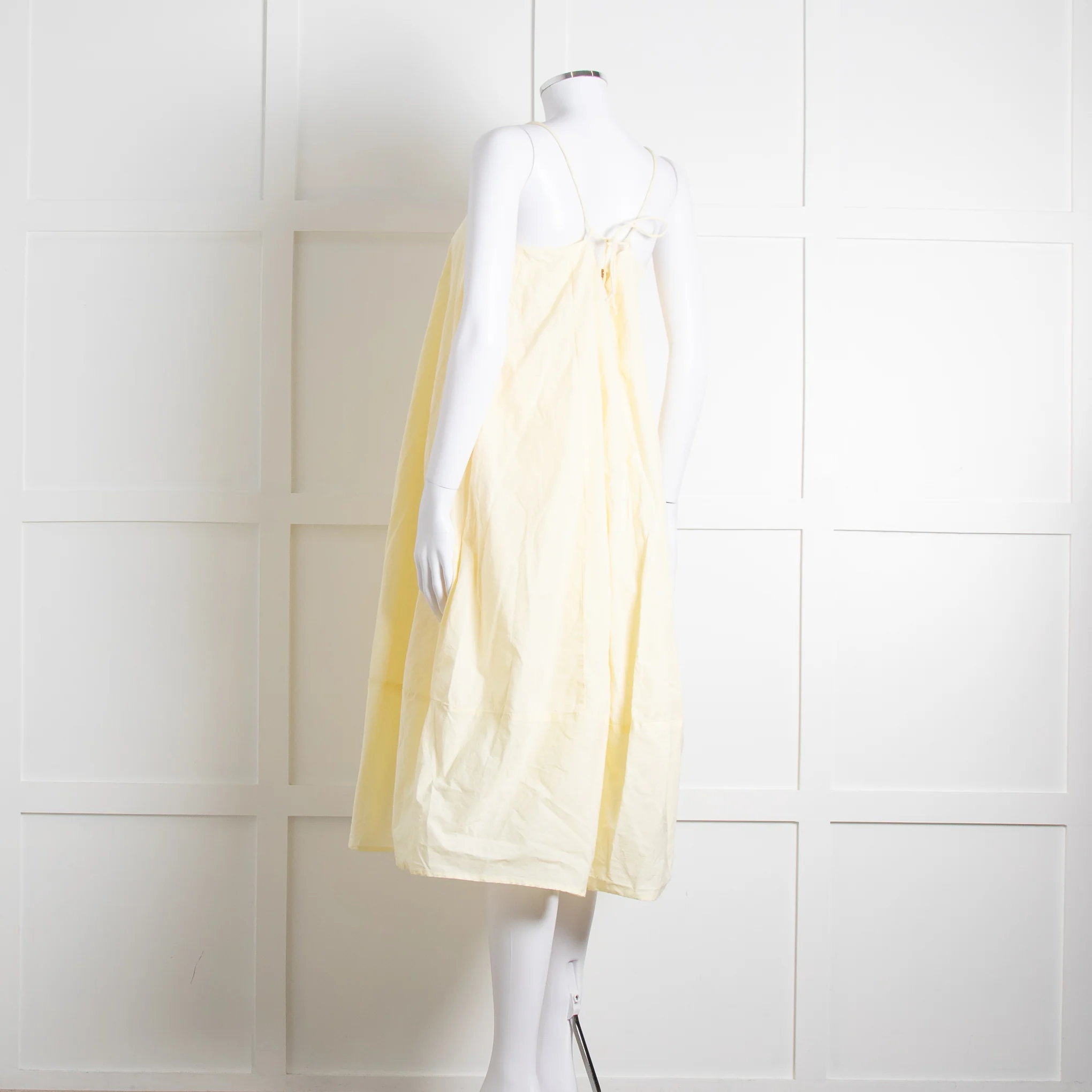 Free People Pale Yellow Spaghetti Straps Cotton Sundress - Image 6