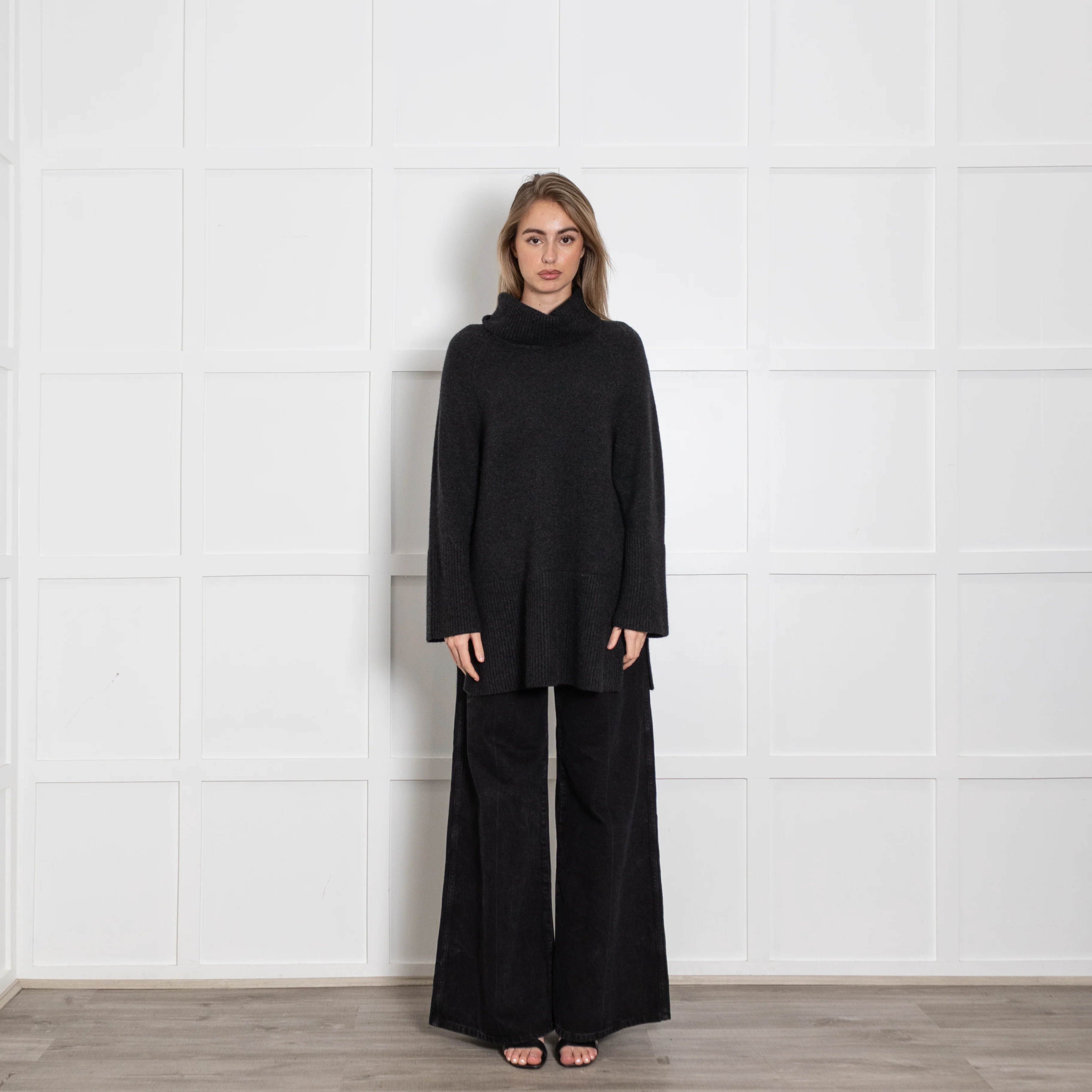 FTC Charcoal Grey Cashmere Rollneck jumper