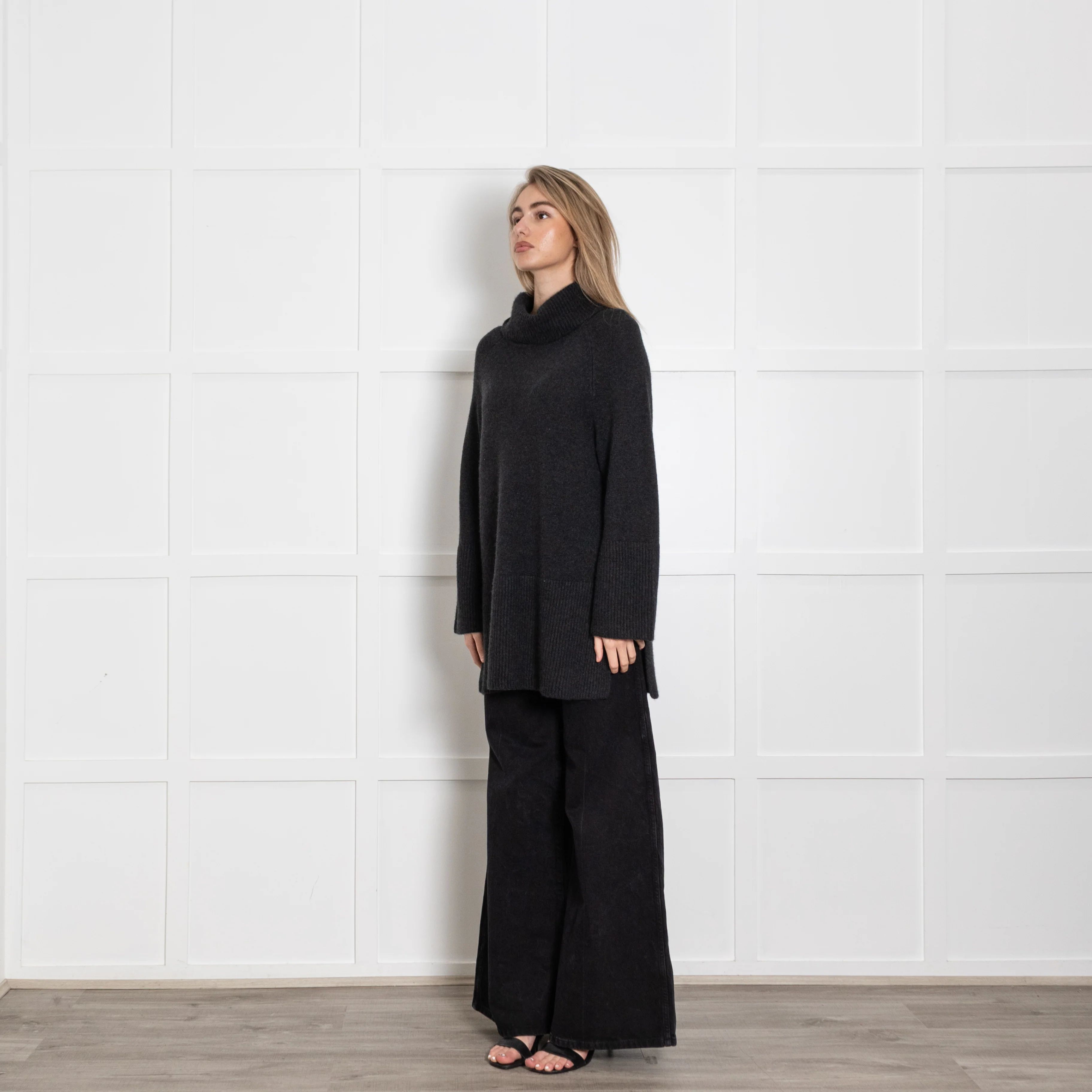 FTC Charcoal Grey Cashmere Rollneck jumper - Image 3