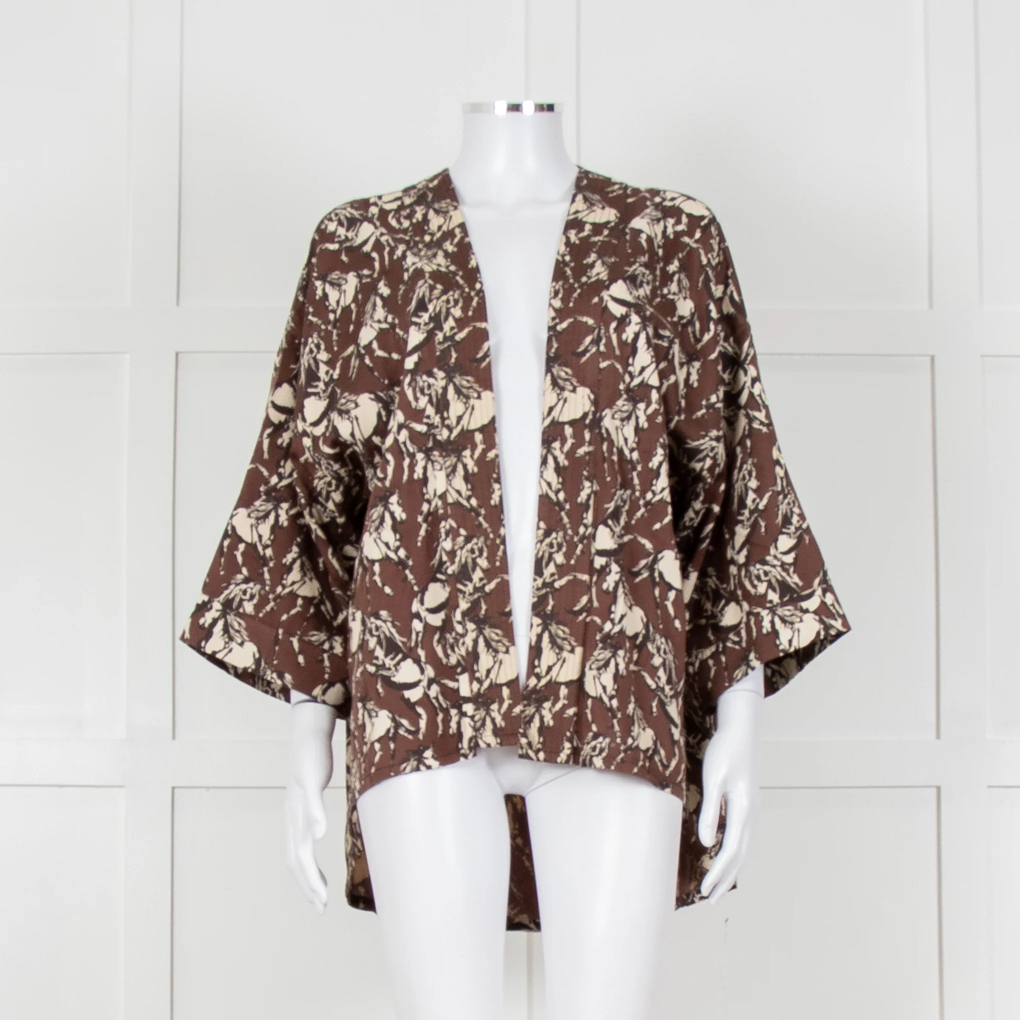 FWP By Rae Brown Open Top With Cream Horse Pattern