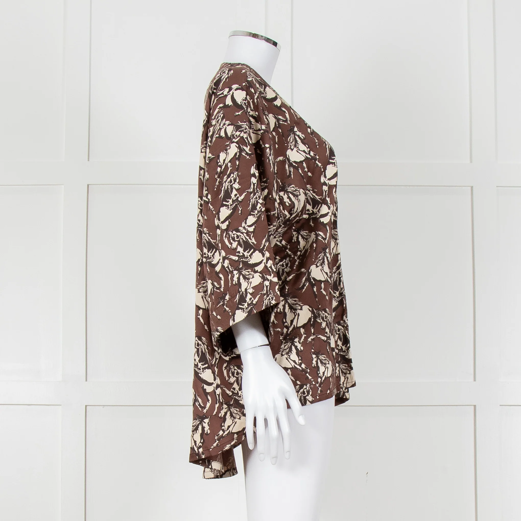 FWP By Rae Brown Open Top With Cream Horse Pattern - Image 3