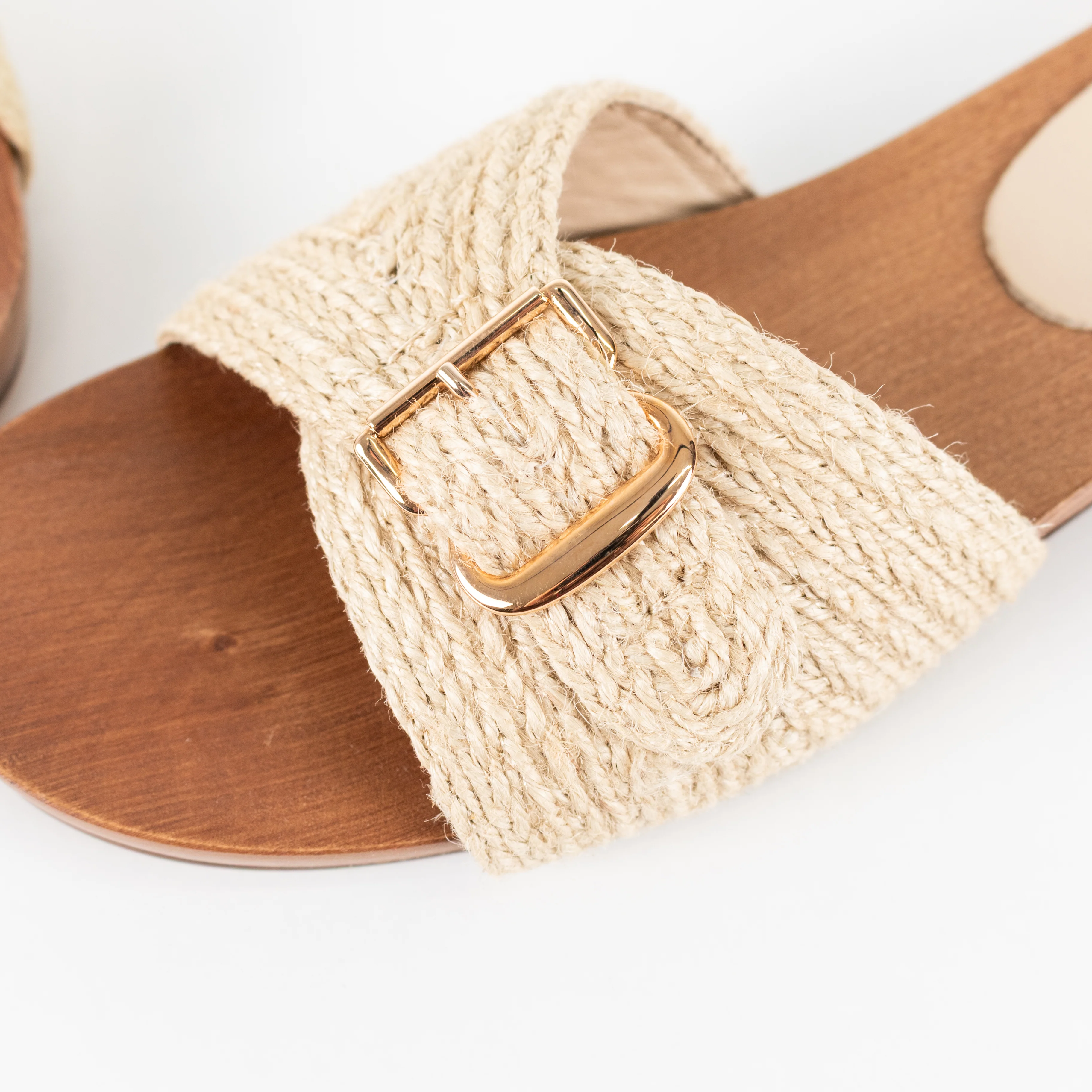 Gabriela Hearst Clover Clog Sandal in Cream Leather Jute - Image 11