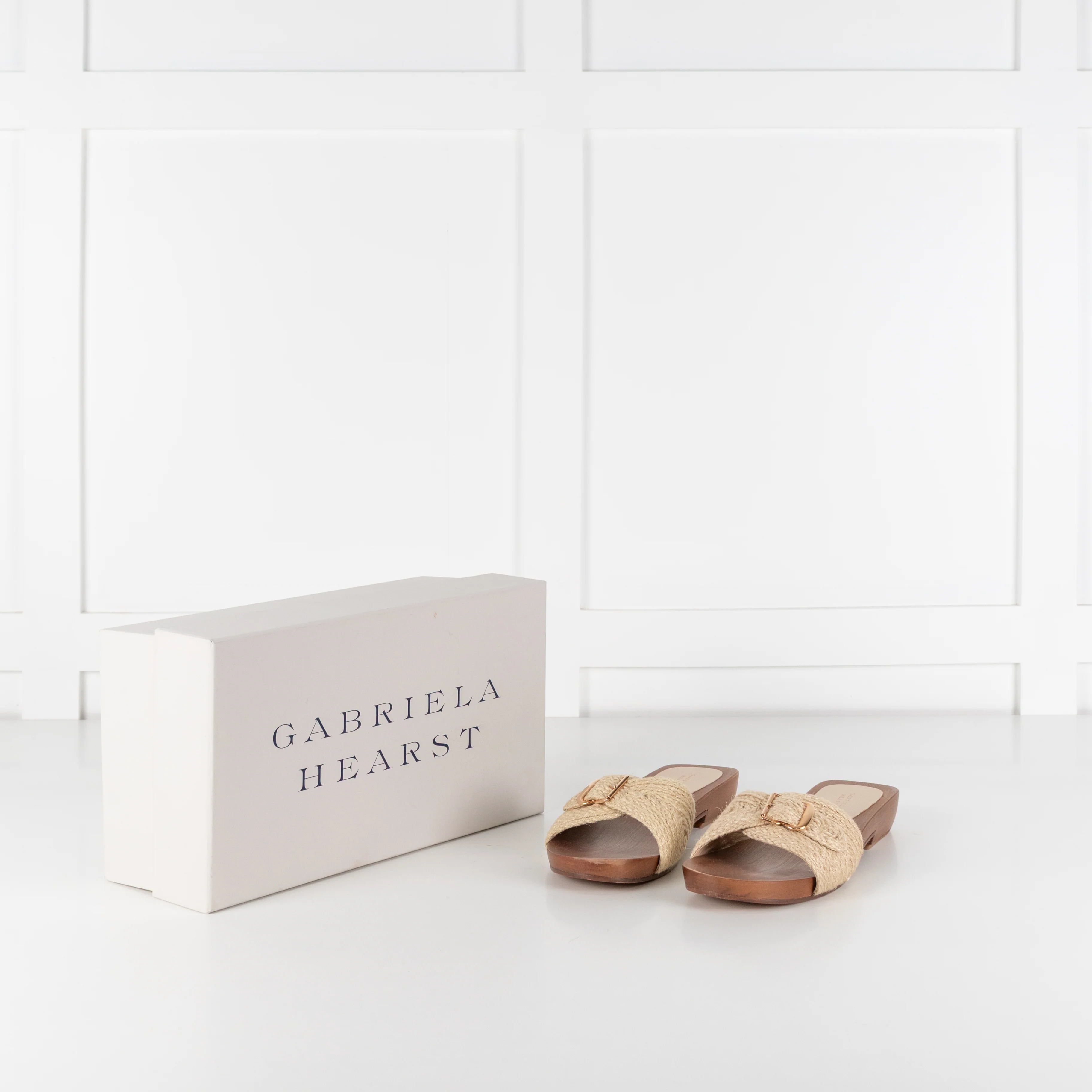 Gabriela Hearst Clover Clog Sandal in Cream Leather Jute - Image 2