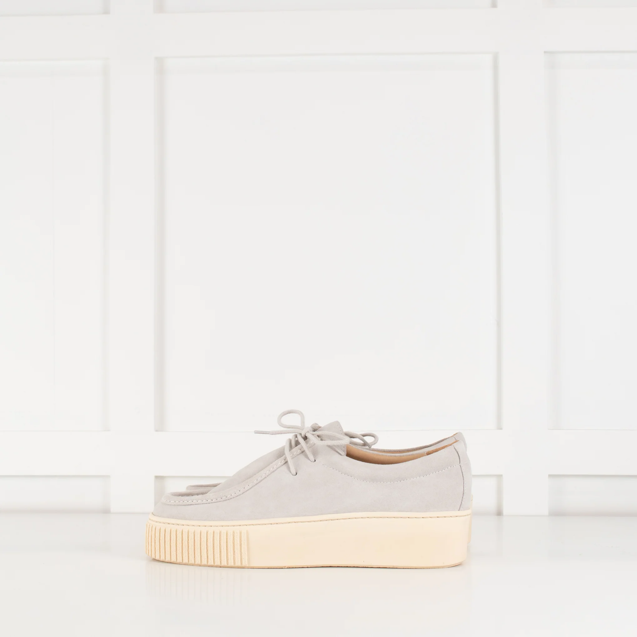Gabriela Hearst Grey Suede Laceup Shoes - Image 4