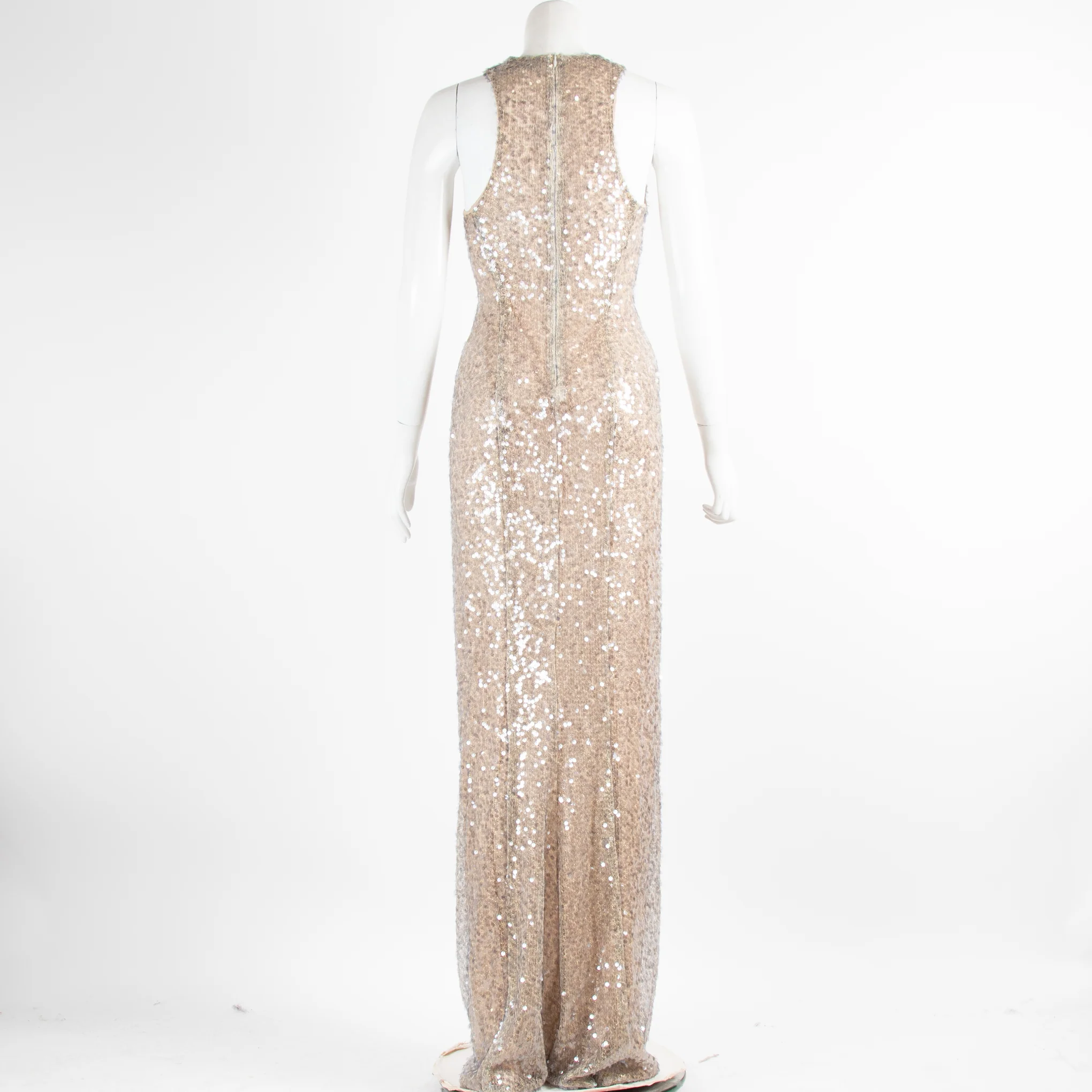 Galvan London Grey And Gold Sequin Long Dress - Image 3