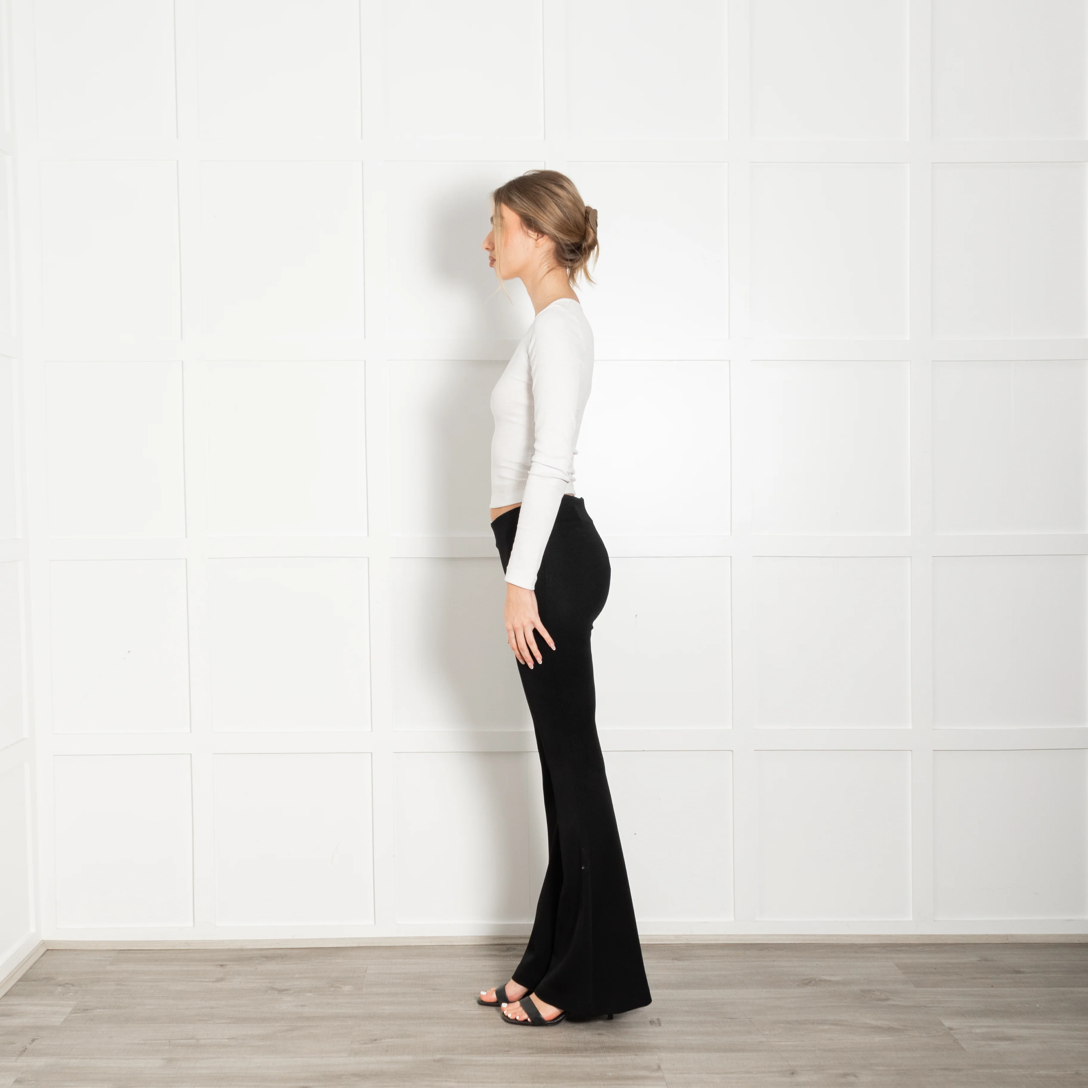 Galvan London Stretch-knit Jersey Flare Trousers - Image 4