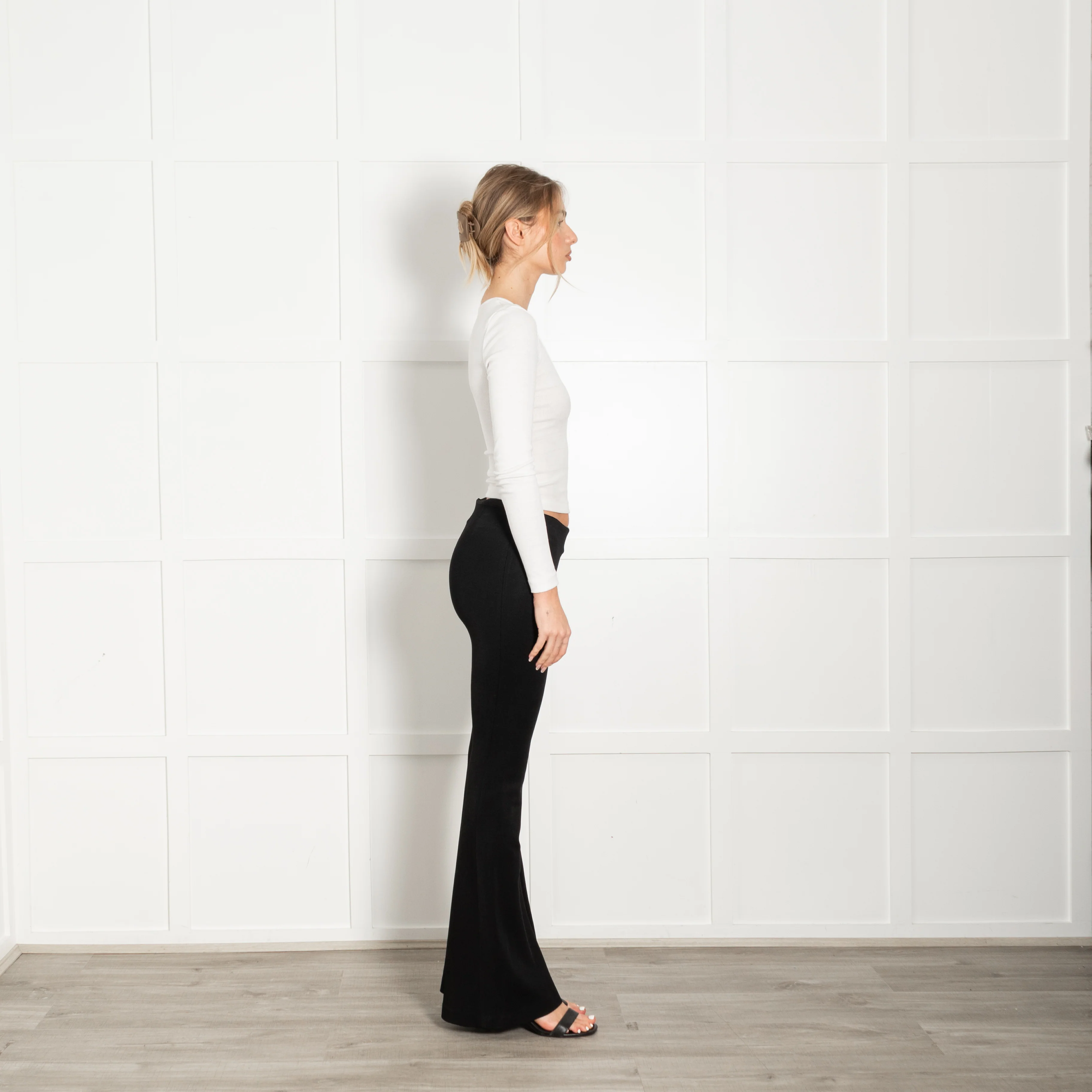 Galvan London Stretch-knit Jersey Flare Trousers - Image 6