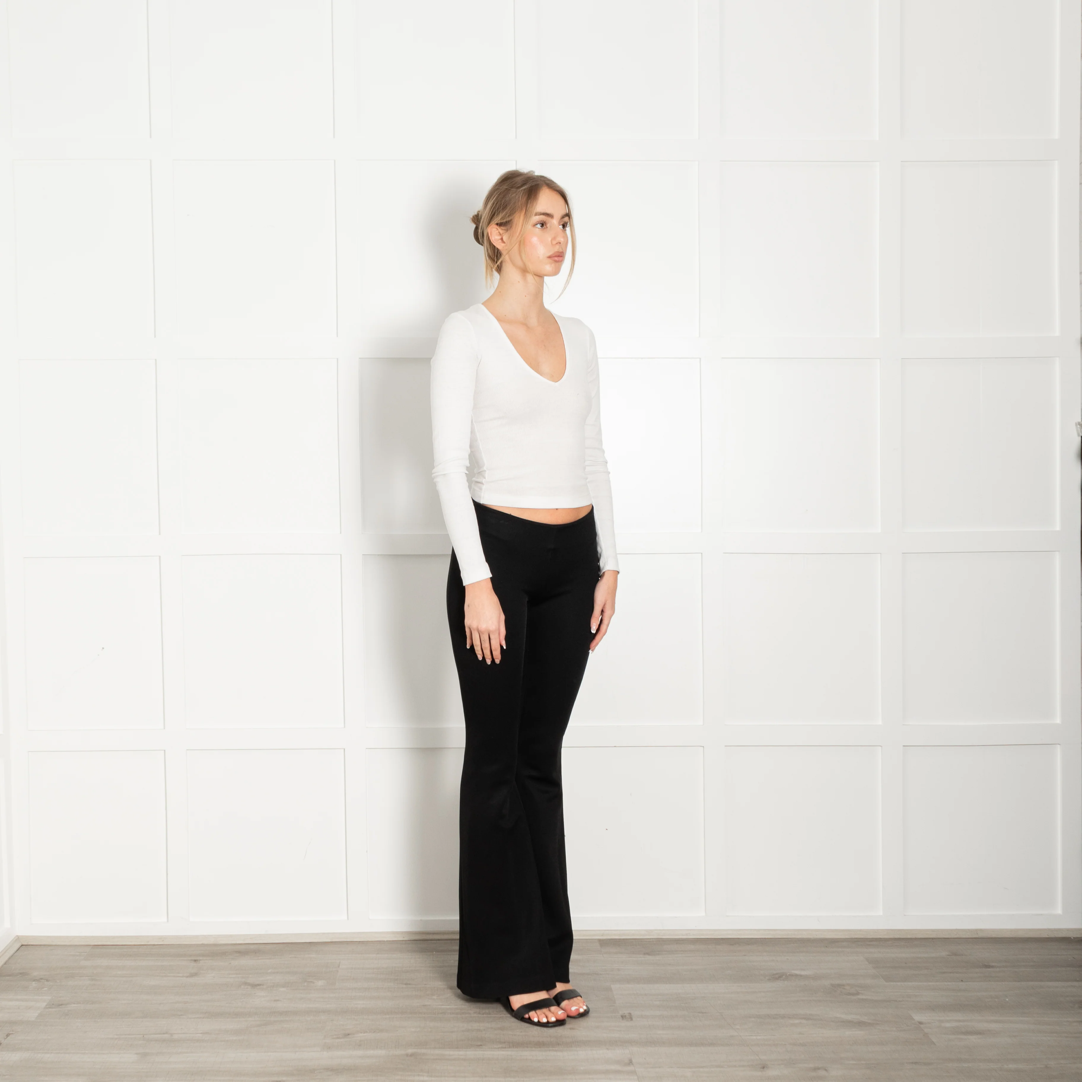 Galvan London Stretch-knit Jersey Flare Trousers - Image 7