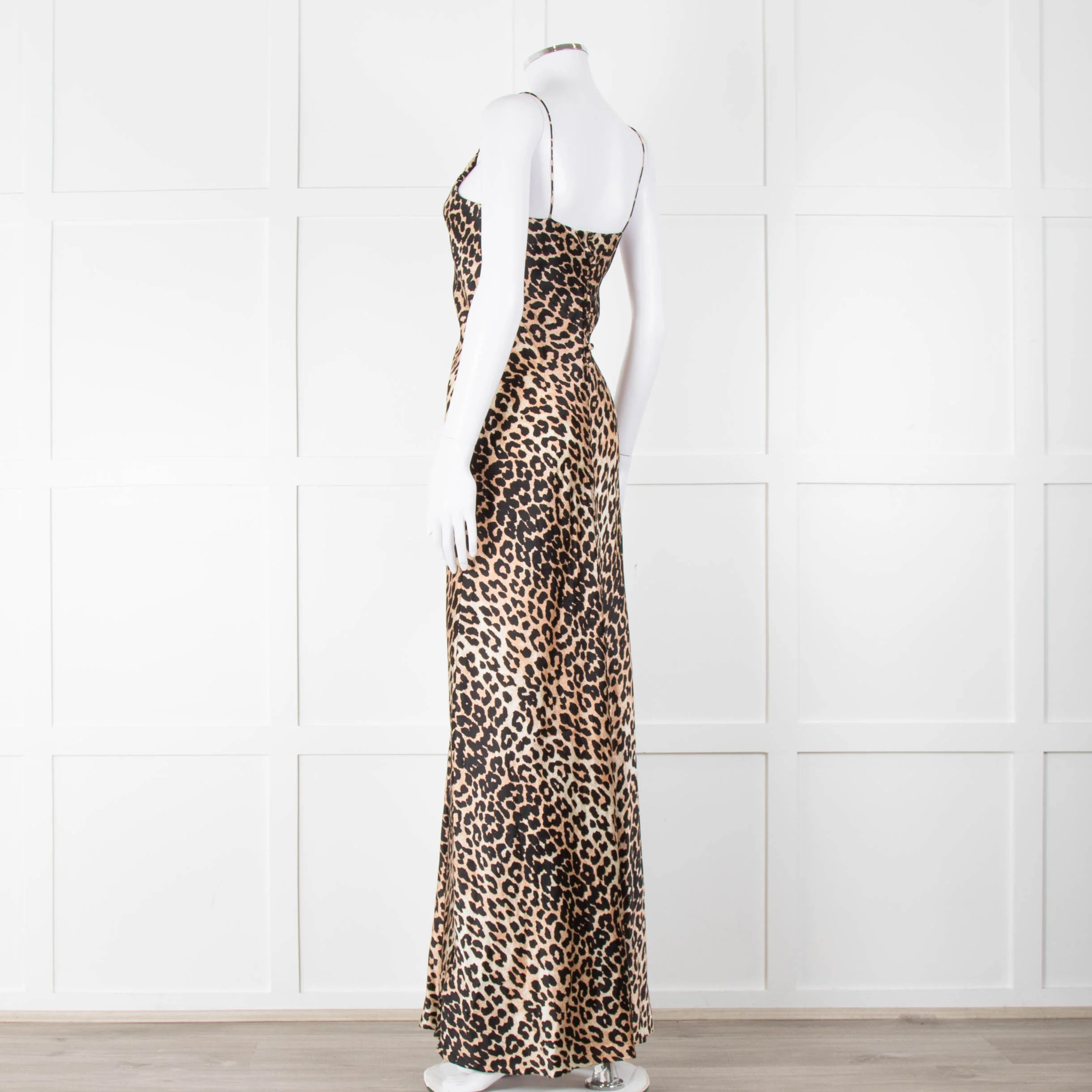 Ganni Animal Print Sleeveless Silk Maxi Dress - Image 6