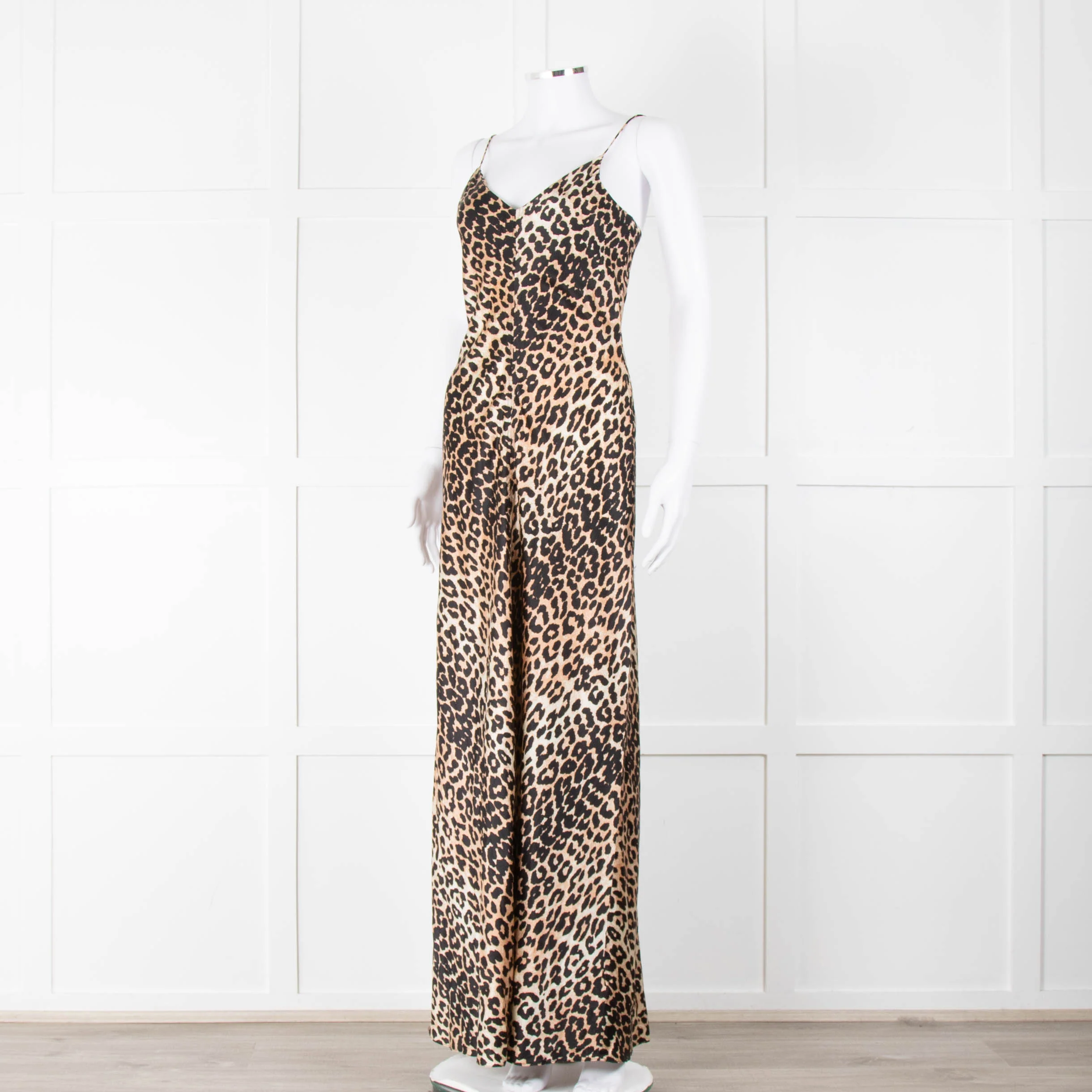 Ganni Animal Print Sleeveless Silk Maxi Dress - Image 8