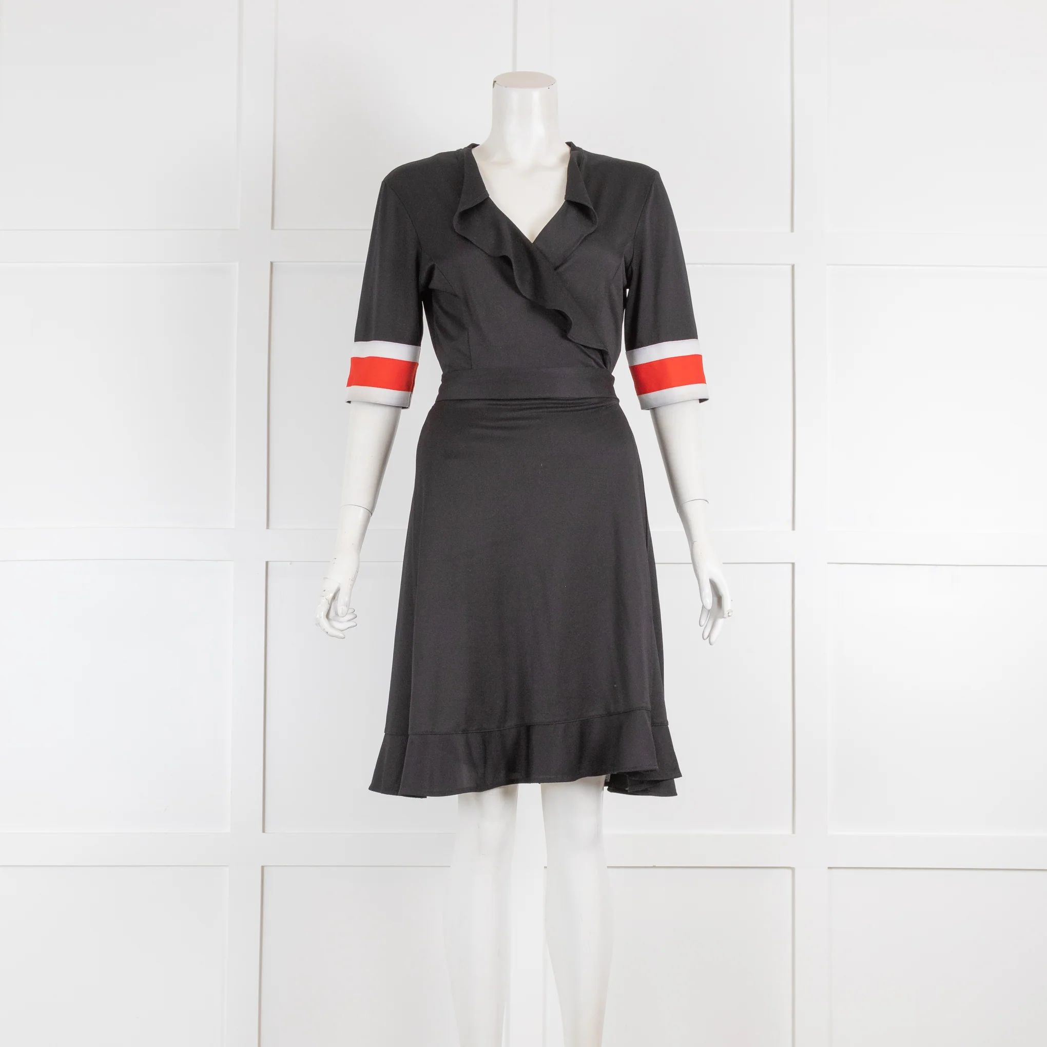 Ganni Black Fine Knit Mini Dress