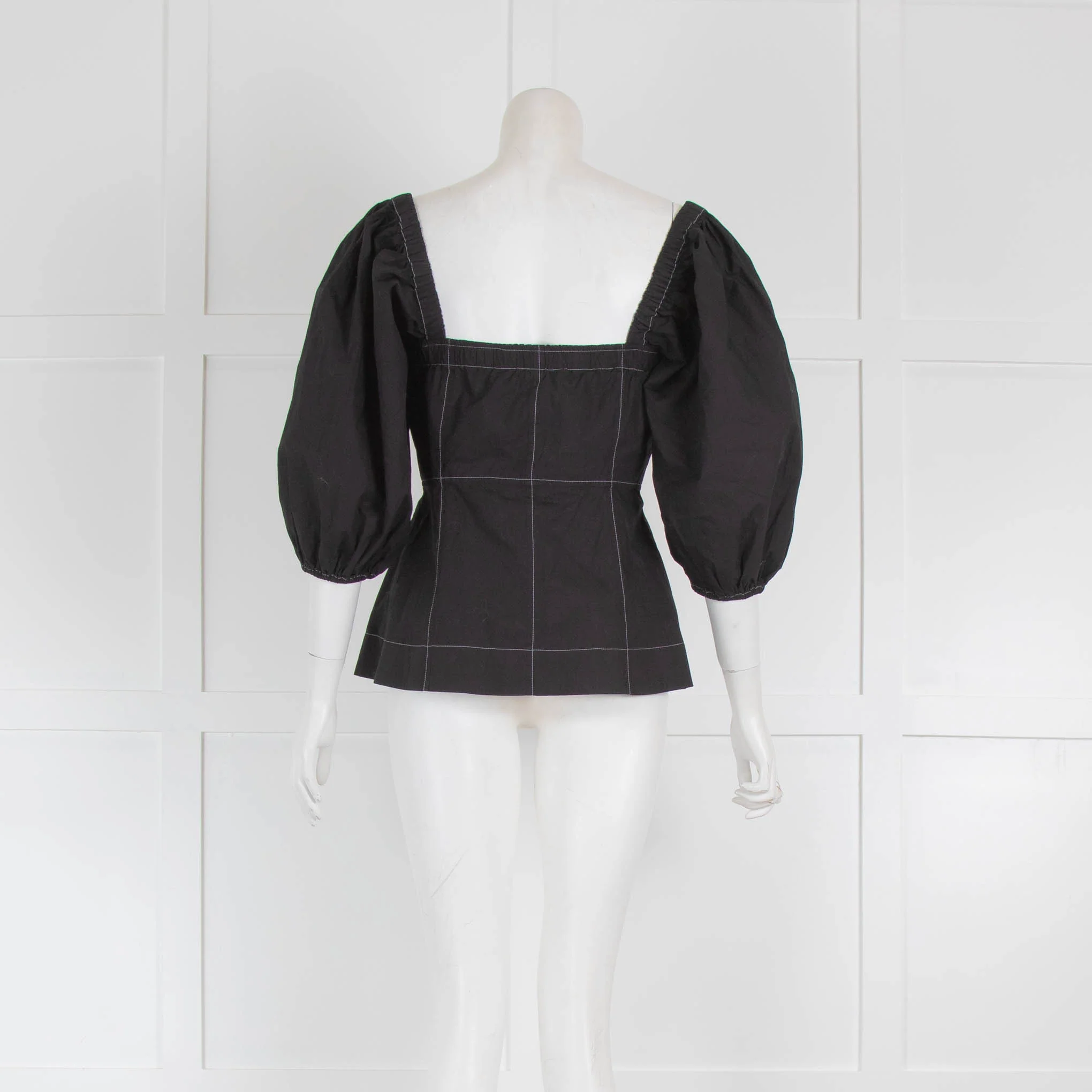 Ganni Black Off The Shoulder Top - Image 3