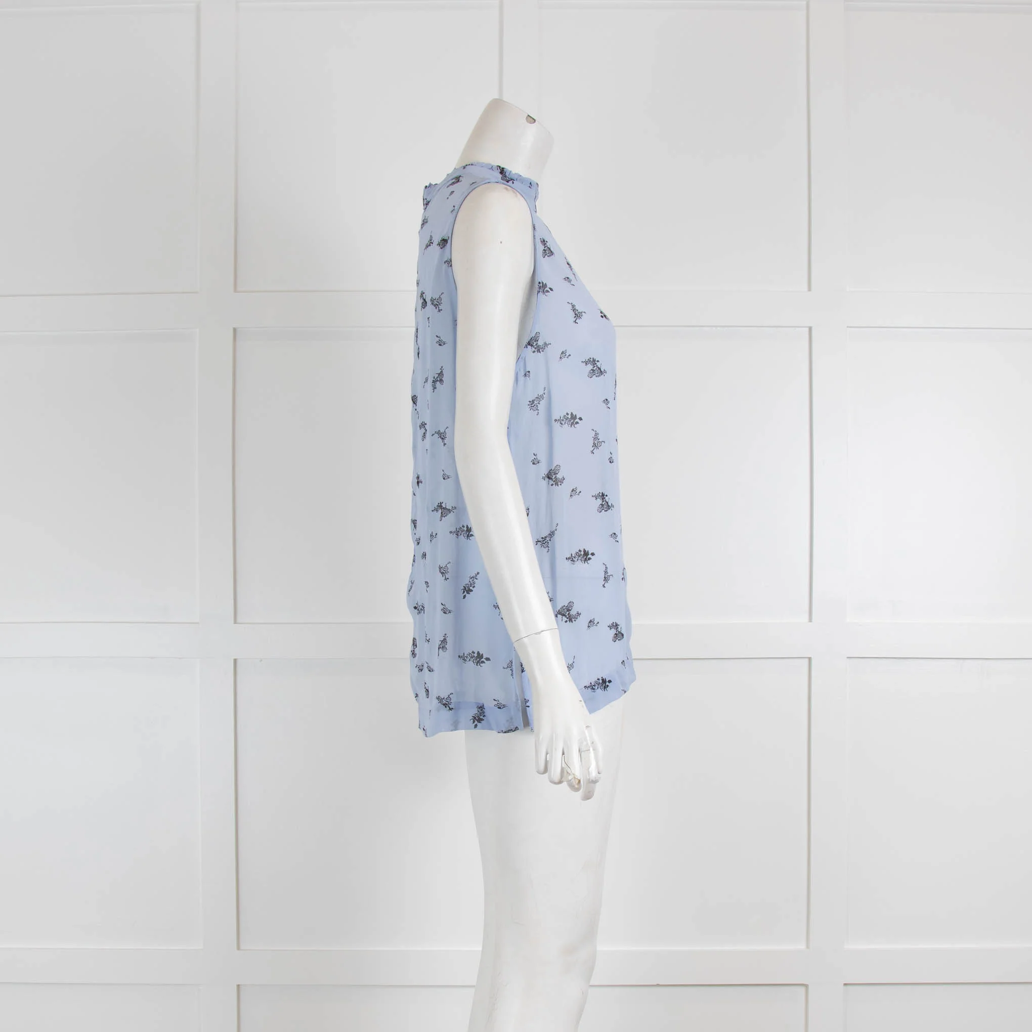 Ganni Blue Floral Sleeveless Top - Image 2