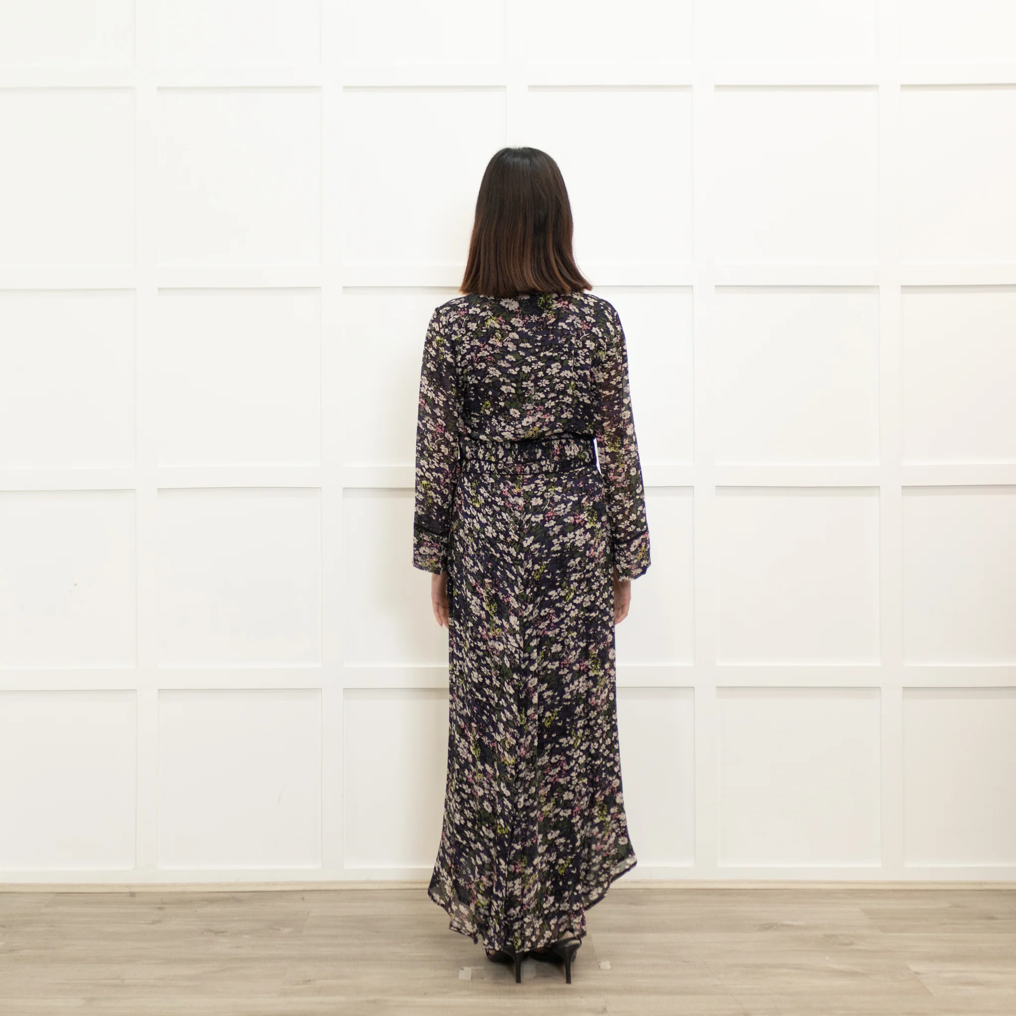 Ganni Blue Wrap Dress With Small Floral Print - Image 5