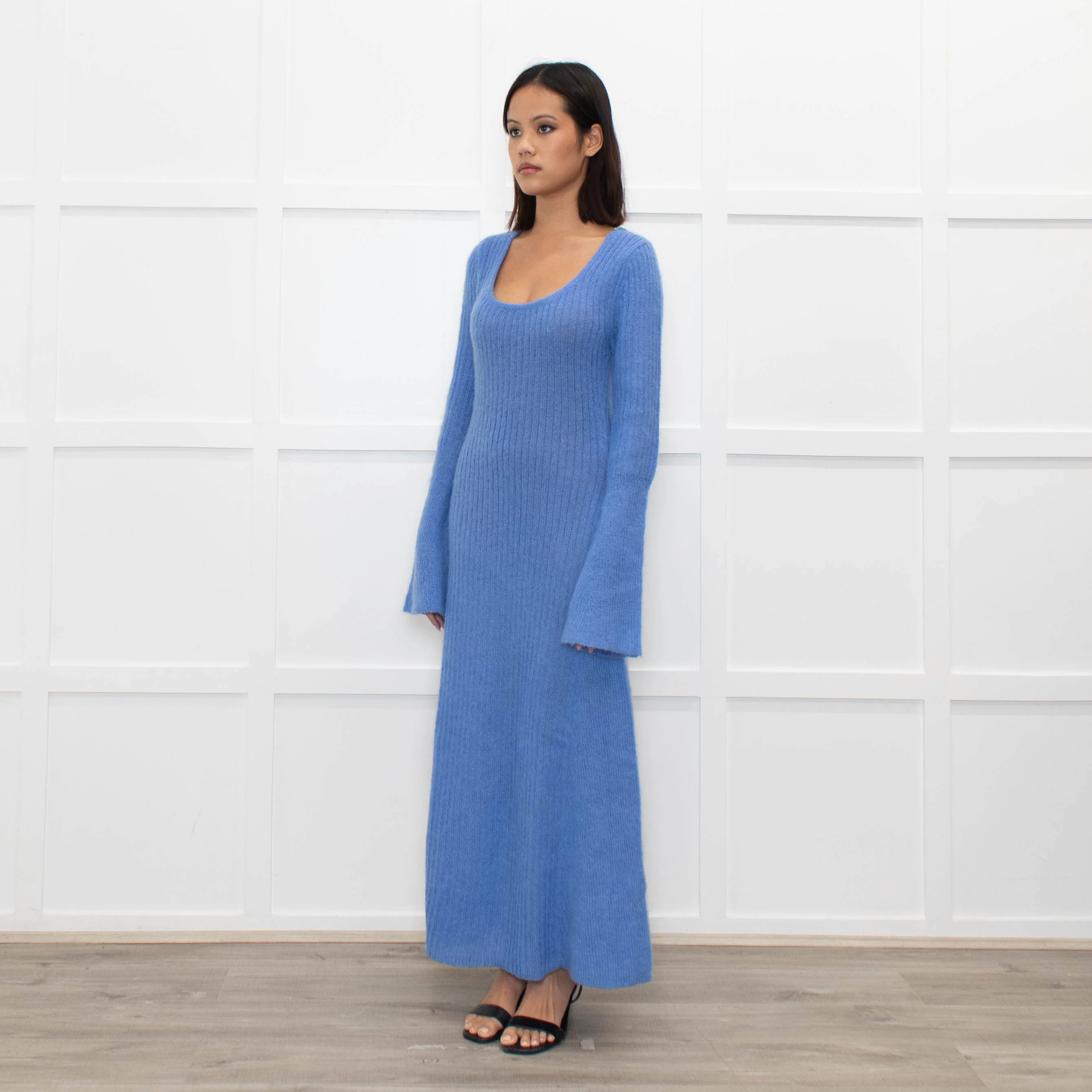 Ganni Cornflower Blue Mohair Knit Maxi Dress - Image 7