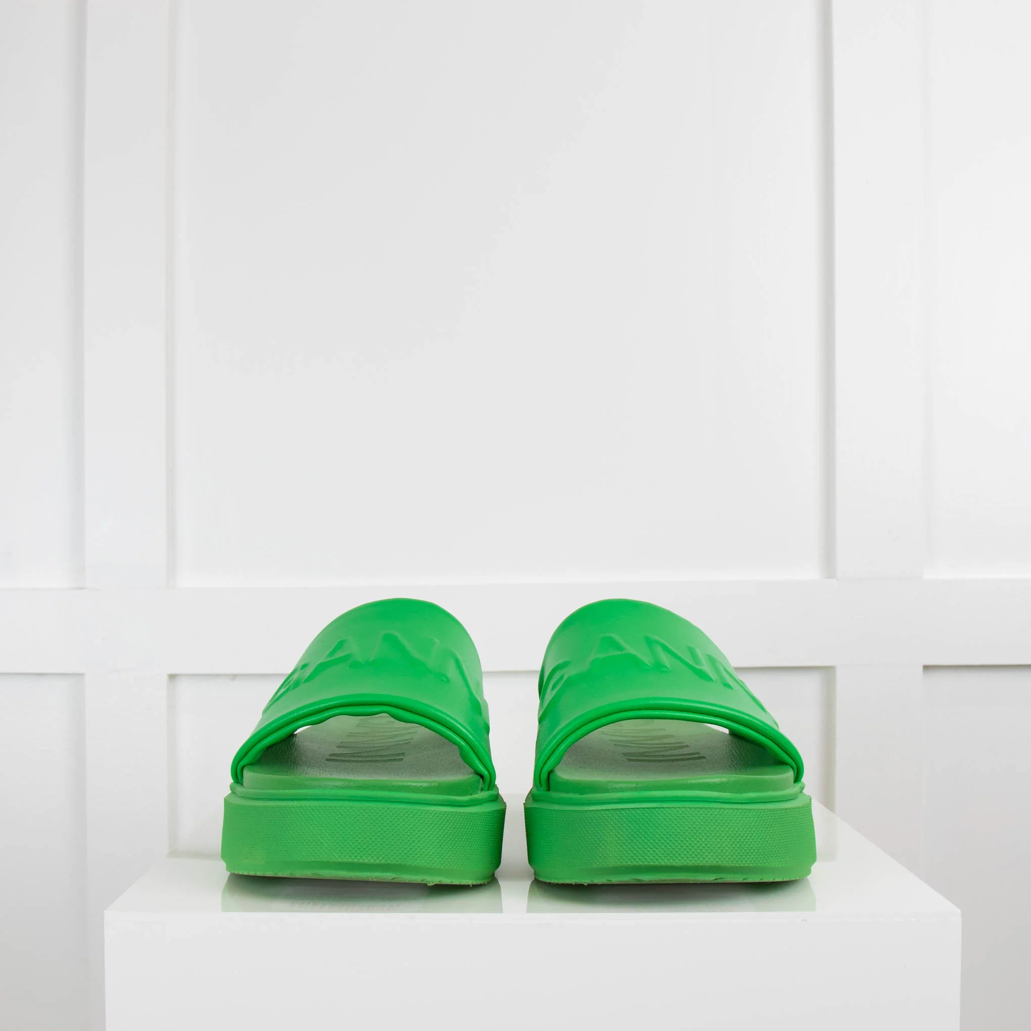 Ganni Green Platform Slides - Image 2