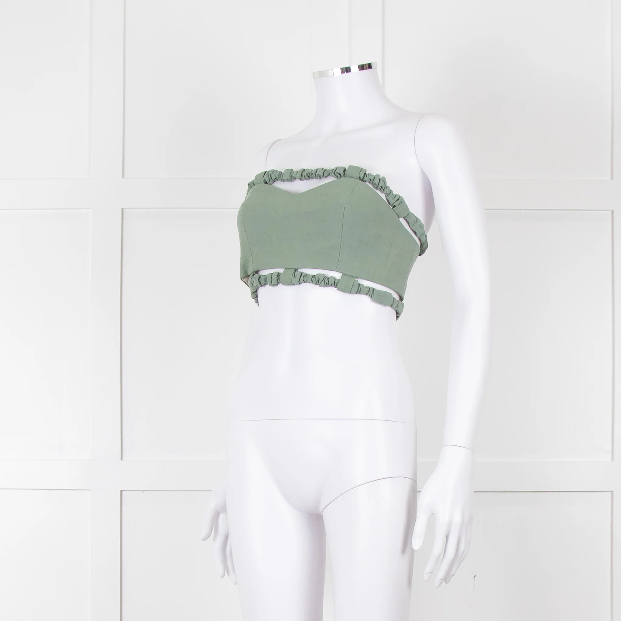 Ganni Green Cotton Bustier Top - Image 2