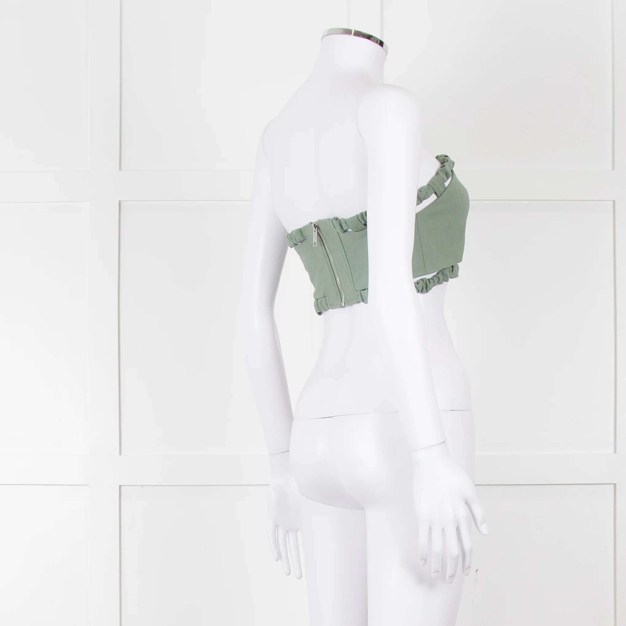 Ganni Green Cotton Bustier Top - Image 6