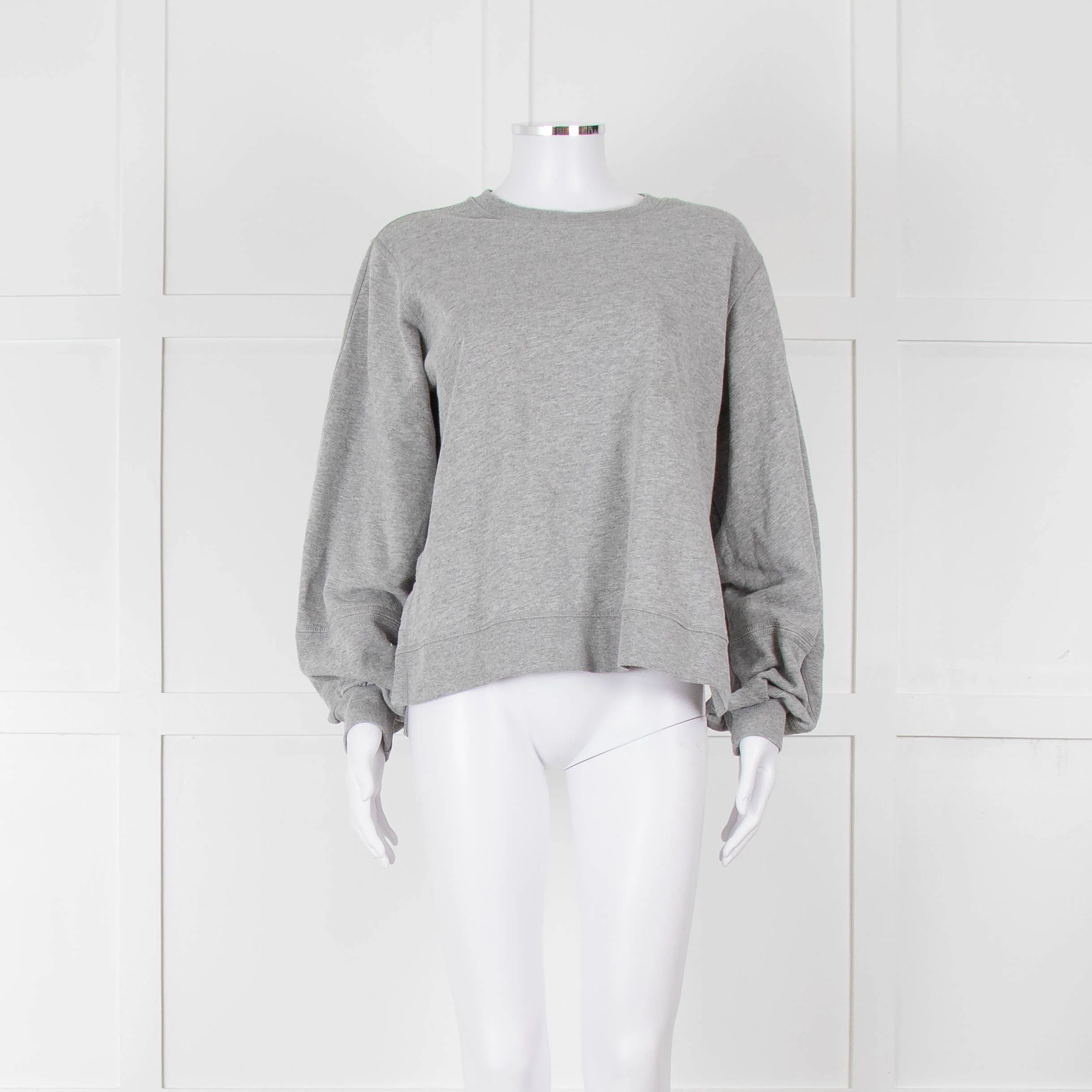 Ganni Grey Logo Sweat Shirt