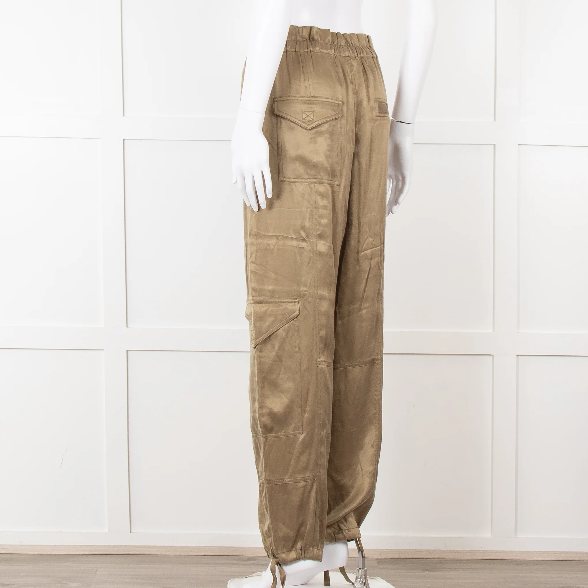 Ganni Khaki High Waisted Combat Trousers - Image 7