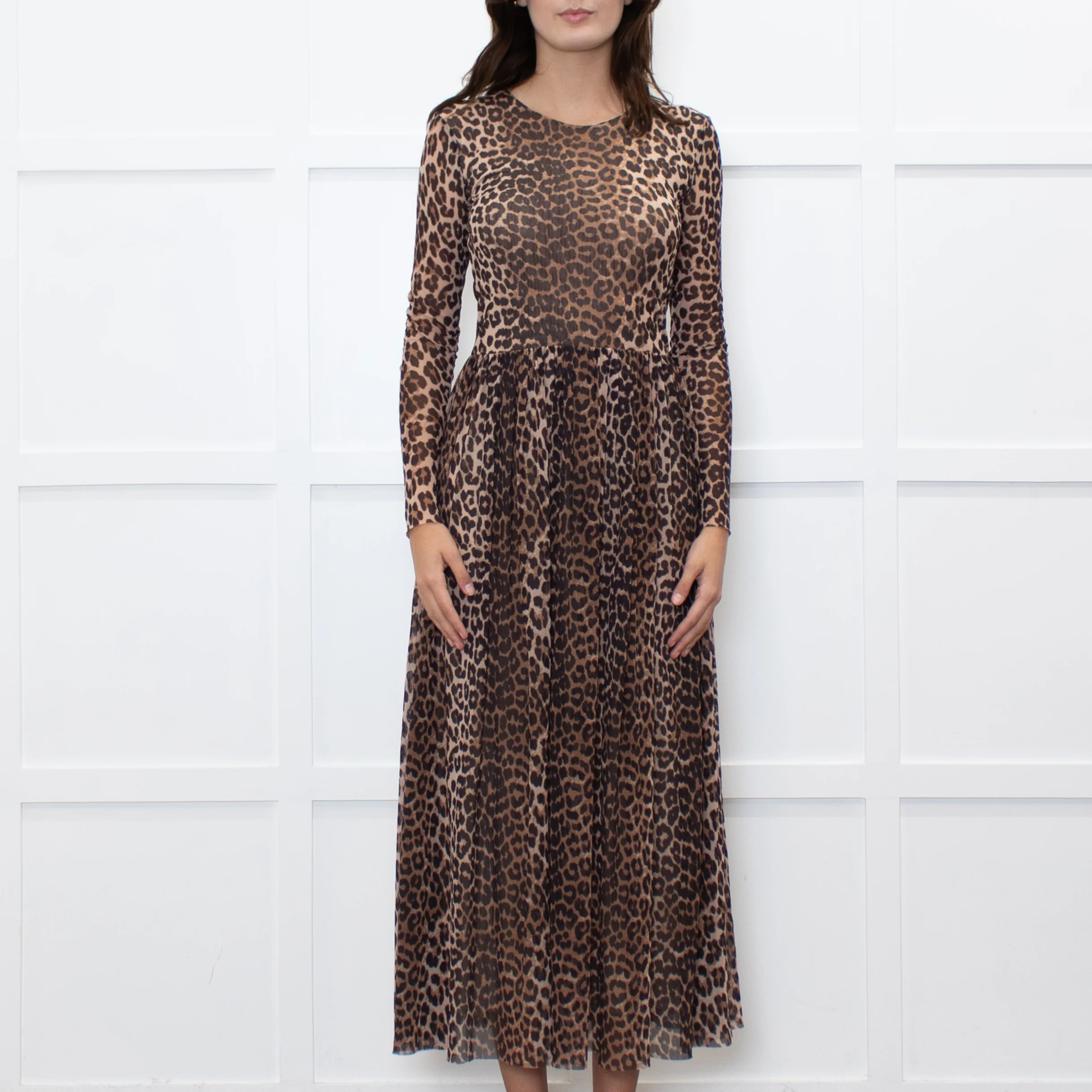 Ganni Leopard Mesh Maxi Dress - Image 2