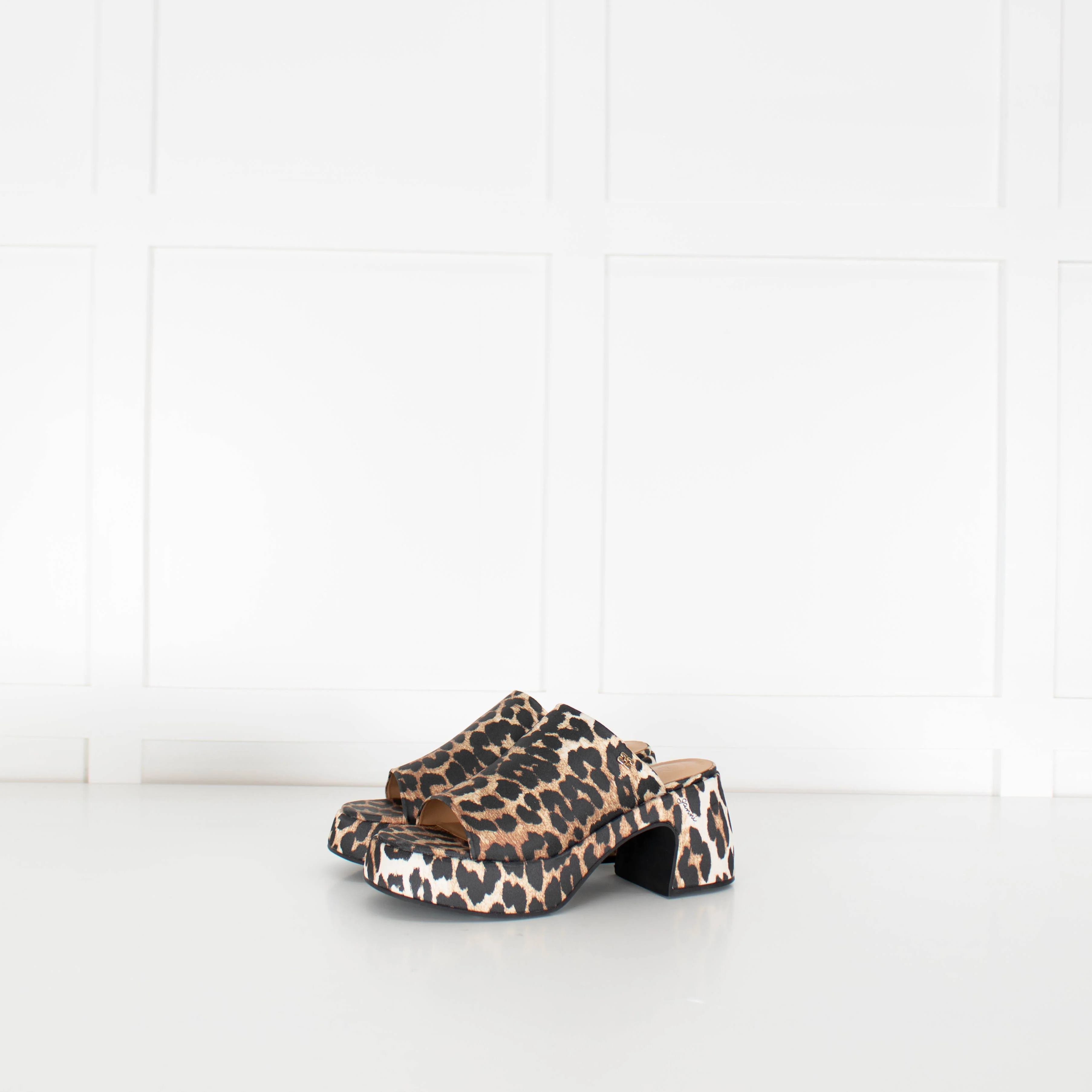 Ganni Leopard Platform Open Sandal