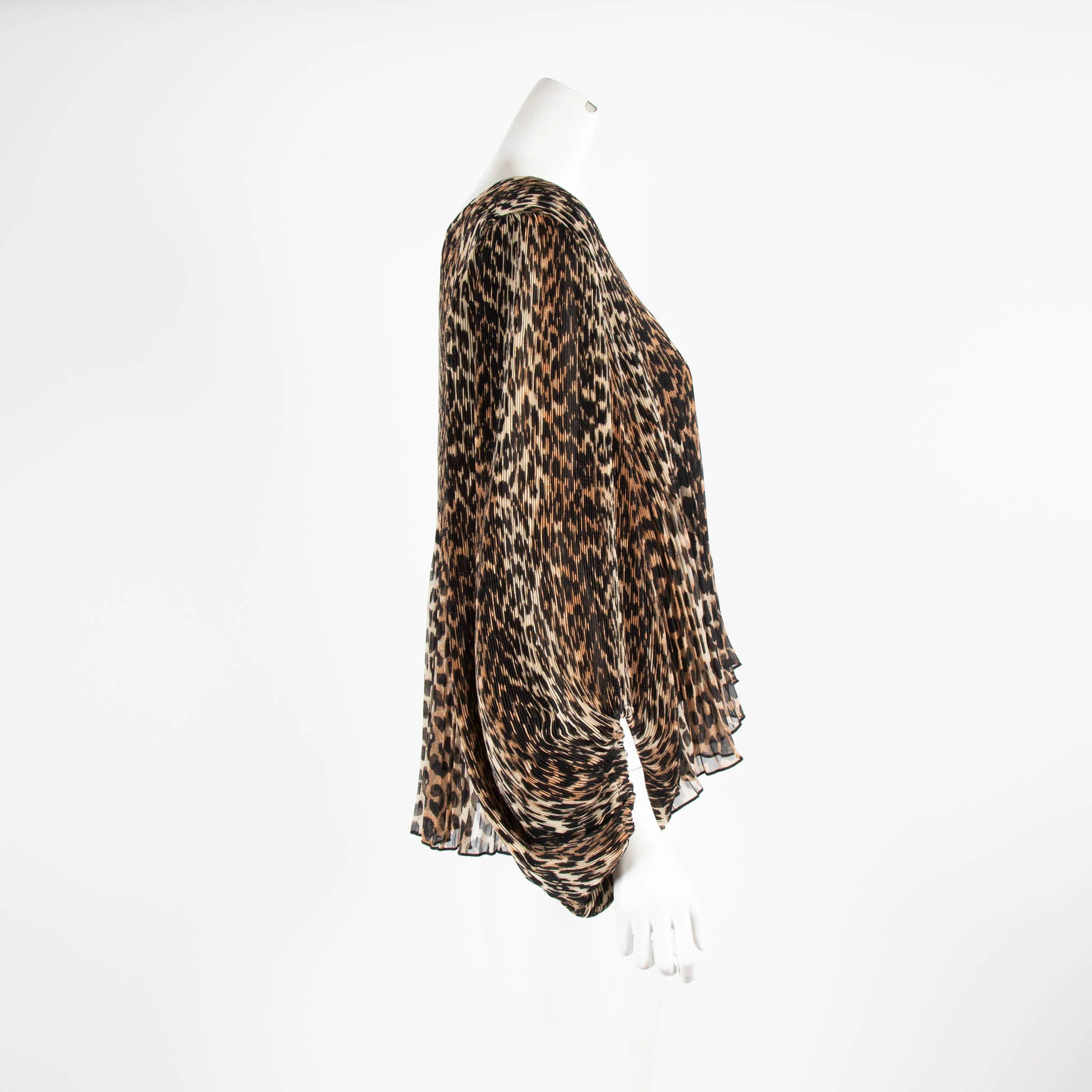 Ganni Leopard Print V neck Swing Top - Image 2