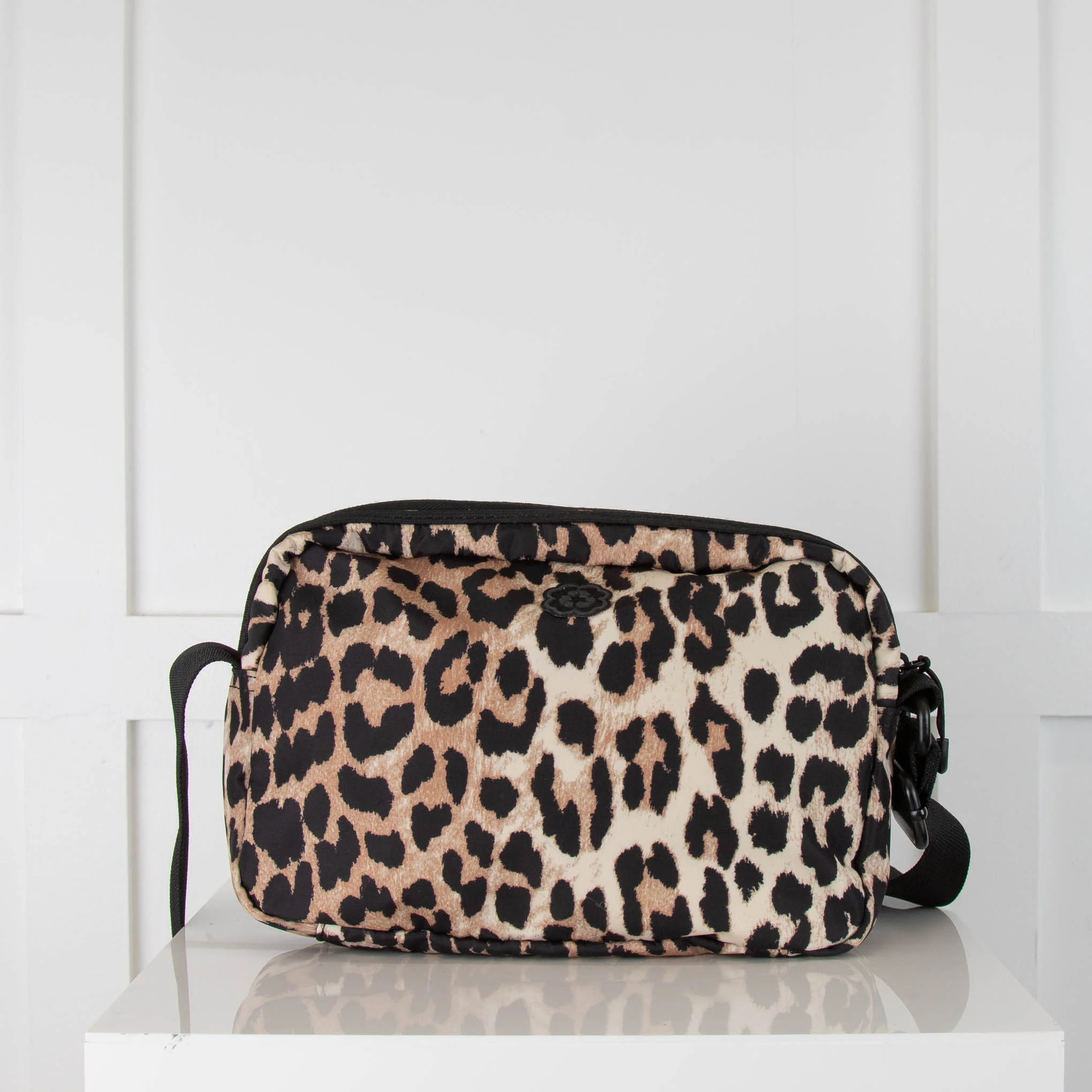Ganni Leopard Print Vinyl Cross Body Bag - Image 4