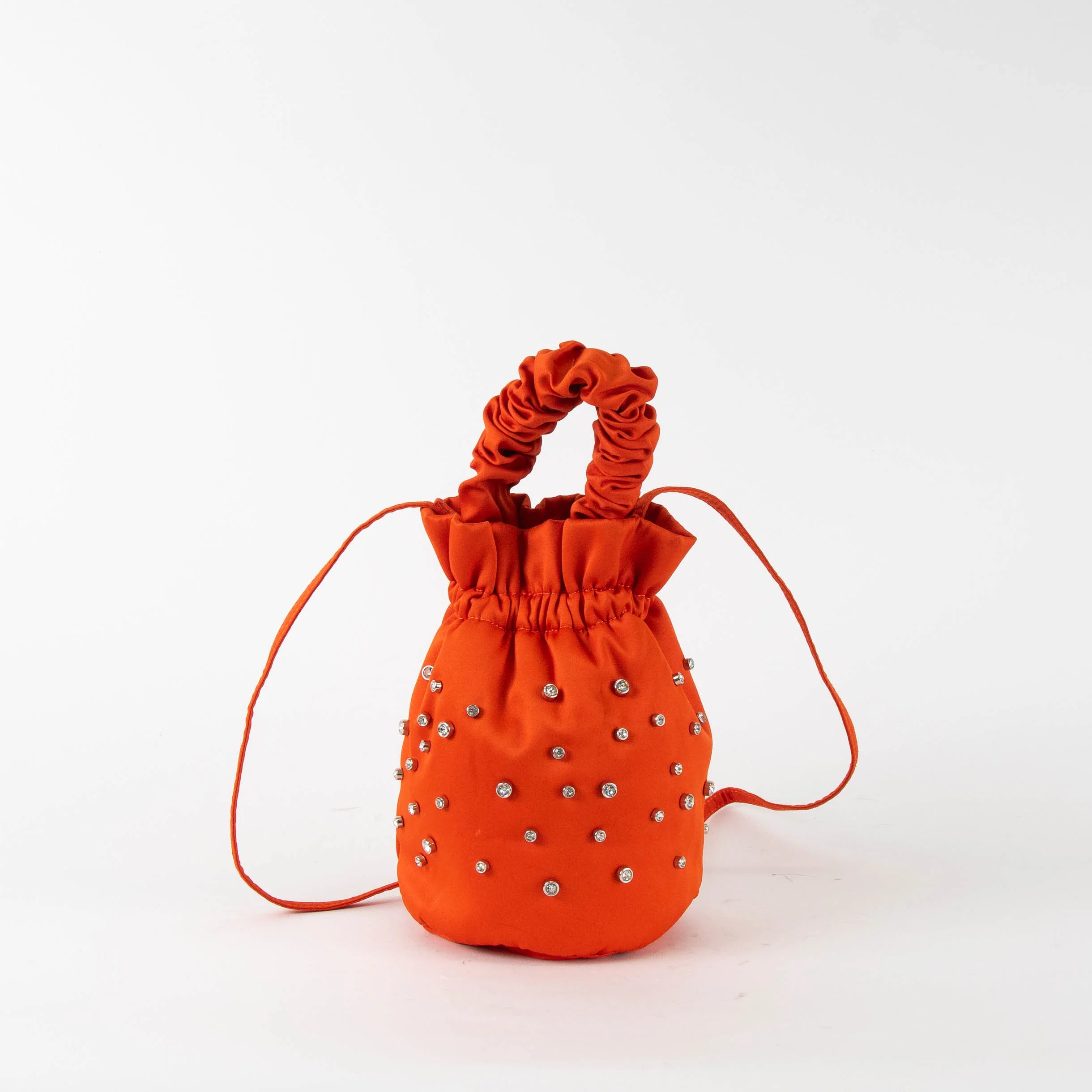 Ganni Orange Diamante Mini Pouch Shoulder Bag - Image 5