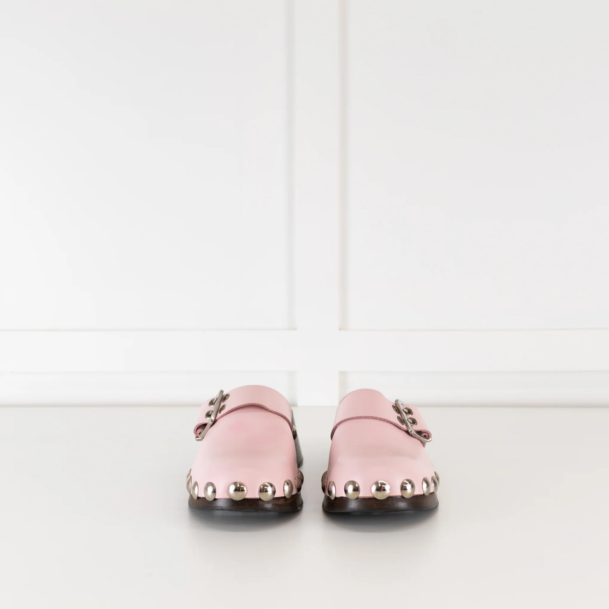 Ganni Pink Leather Clogs - Image 2