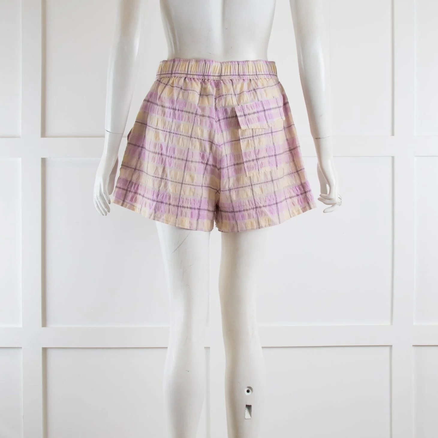 Ganni Purple Check Shorts - Image 3
