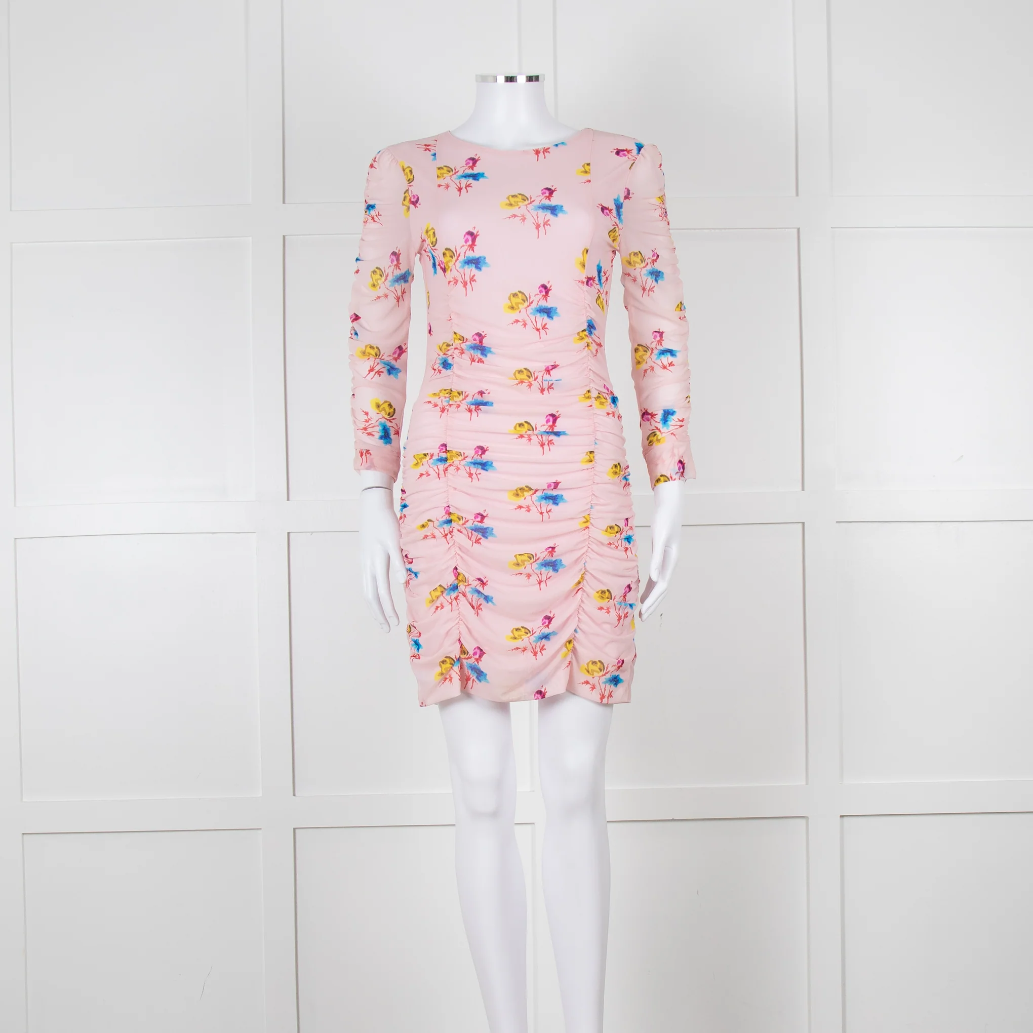 Ganni Ruched Multicoloured Ruched Dress