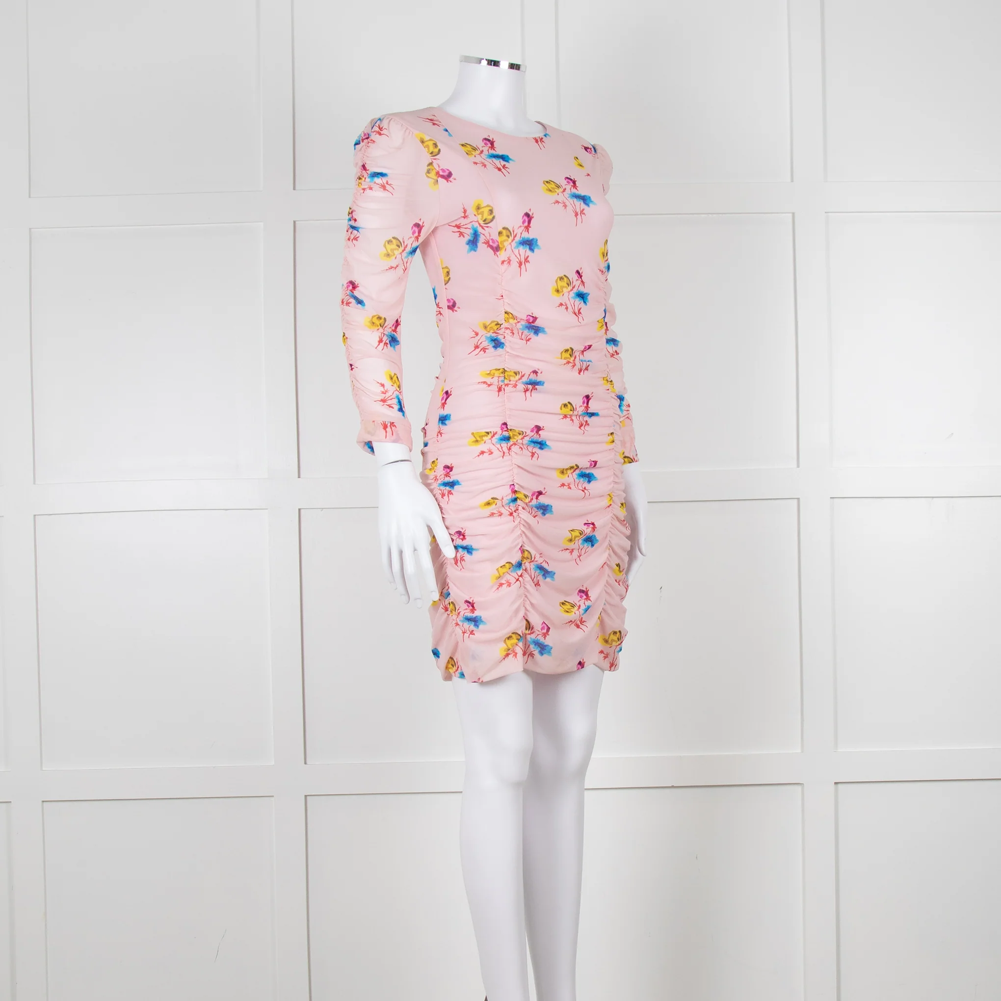 Ganni Ruched Multicoloured Ruched Dress - Image 2