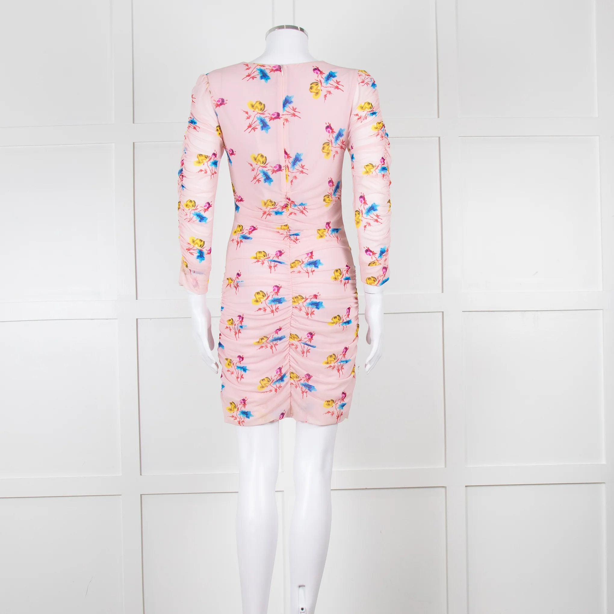 Ganni Ruched Multicoloured Ruched Dress - Image 5