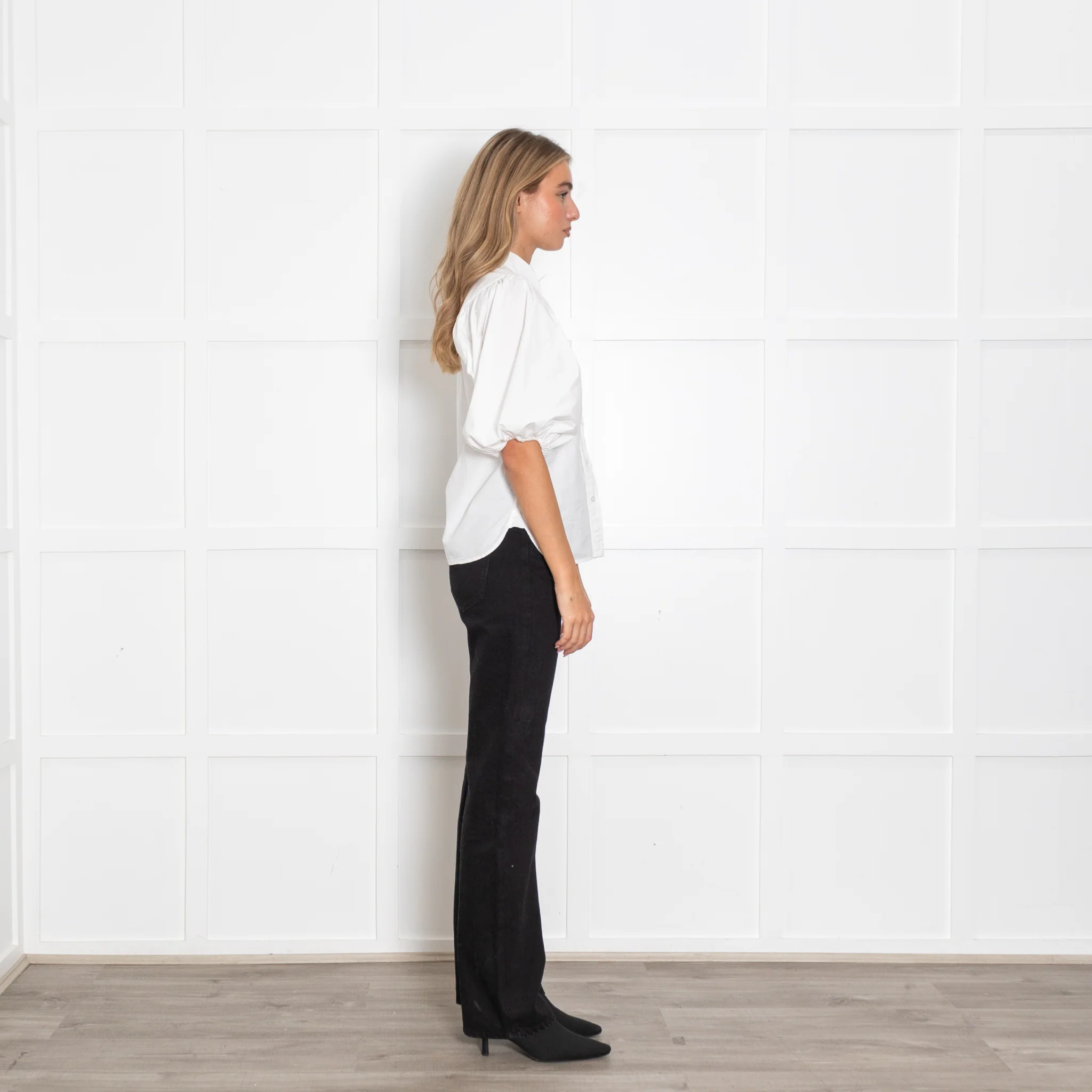 Ganni White Cotton Puff Sleeve Shirt - Image 6