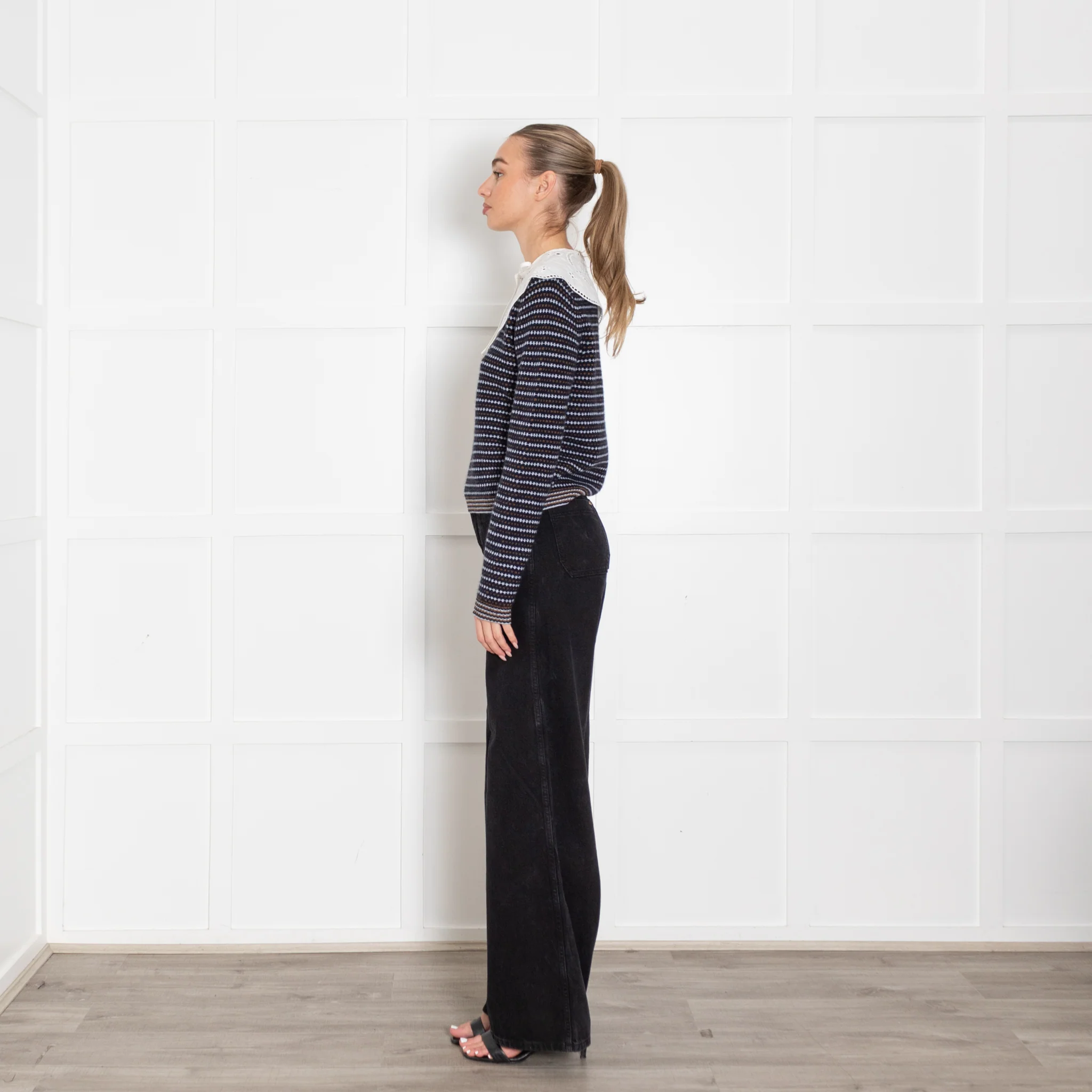 Ganni White Frill Collar With Ties - Image 4