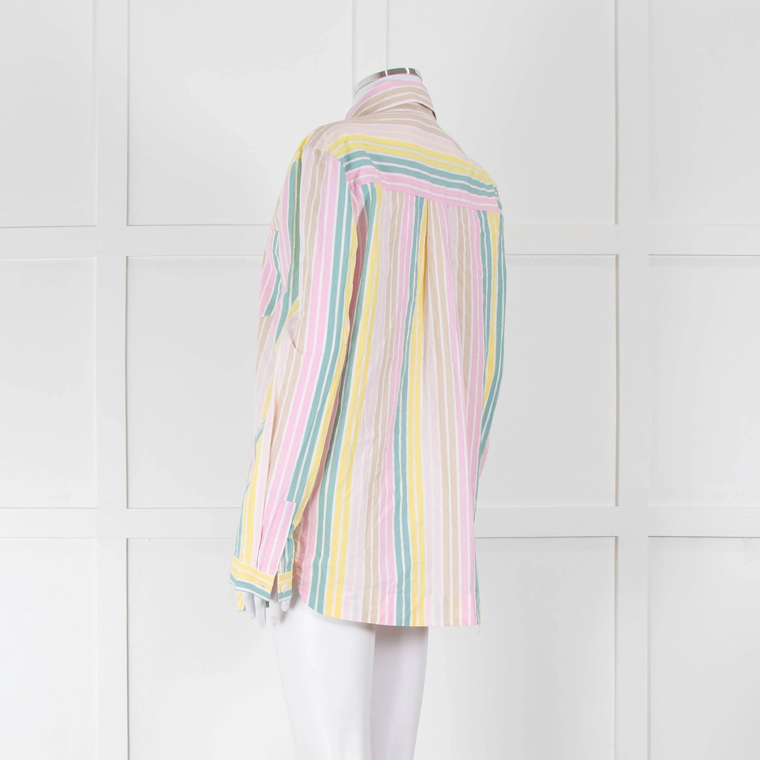 Ganni Yellow Pink Green Striped Shirt - Image 6