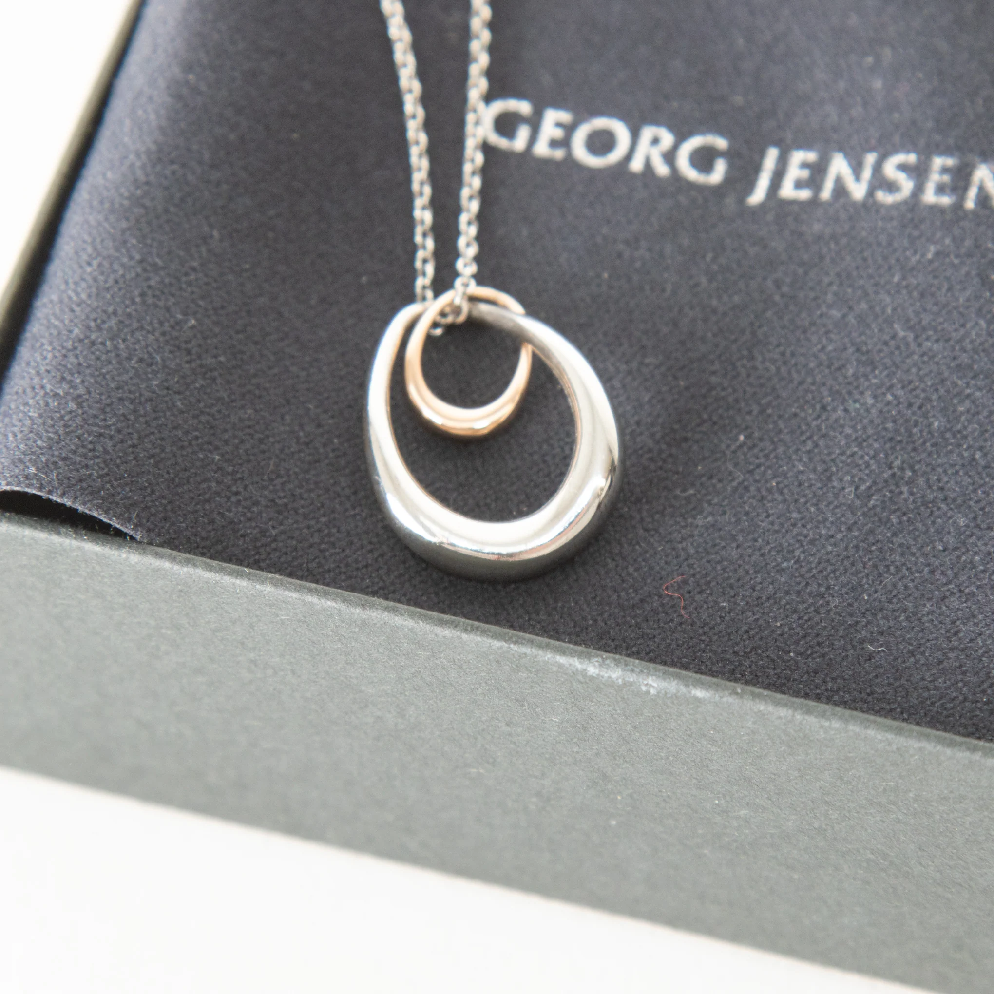 Georg Jensen Sterling Silver 18ct Rose Gold Off Spring Necklace With Pendant - Image 6