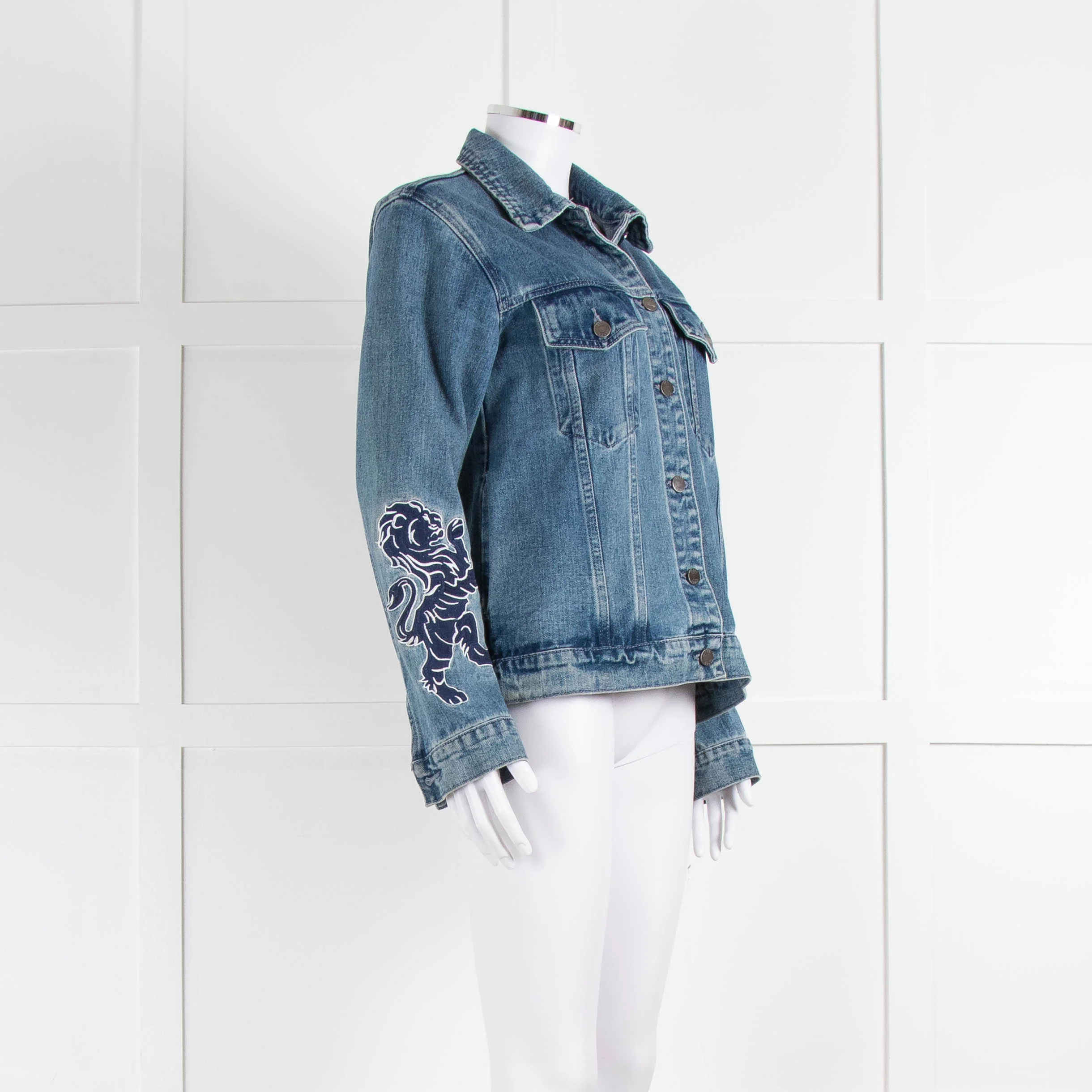 Gianfranco Ferre Blue Denim Embroidered Jacket - Image 2