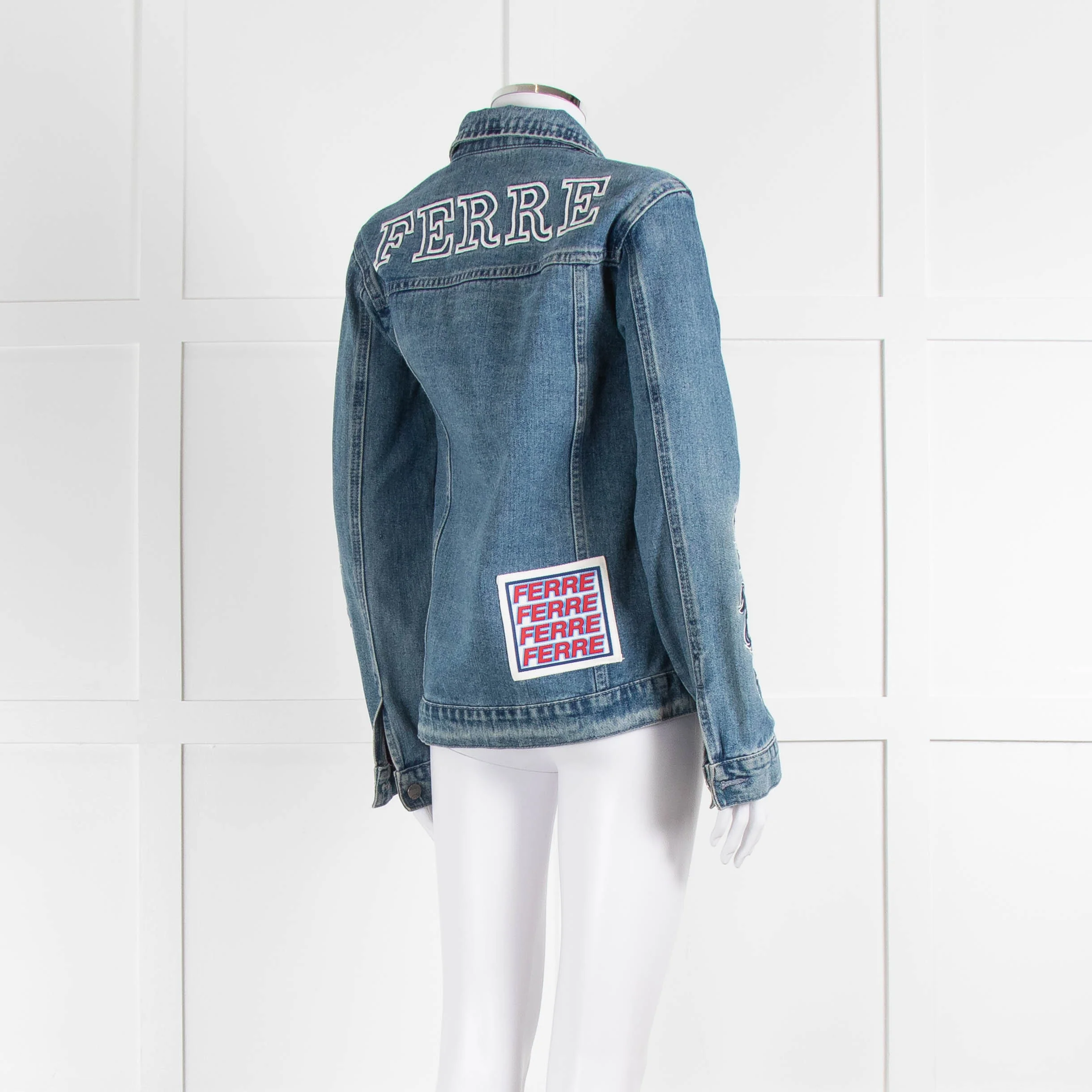 Gianfranco Ferre Blue Denim Embroidered Jacket - Image 4