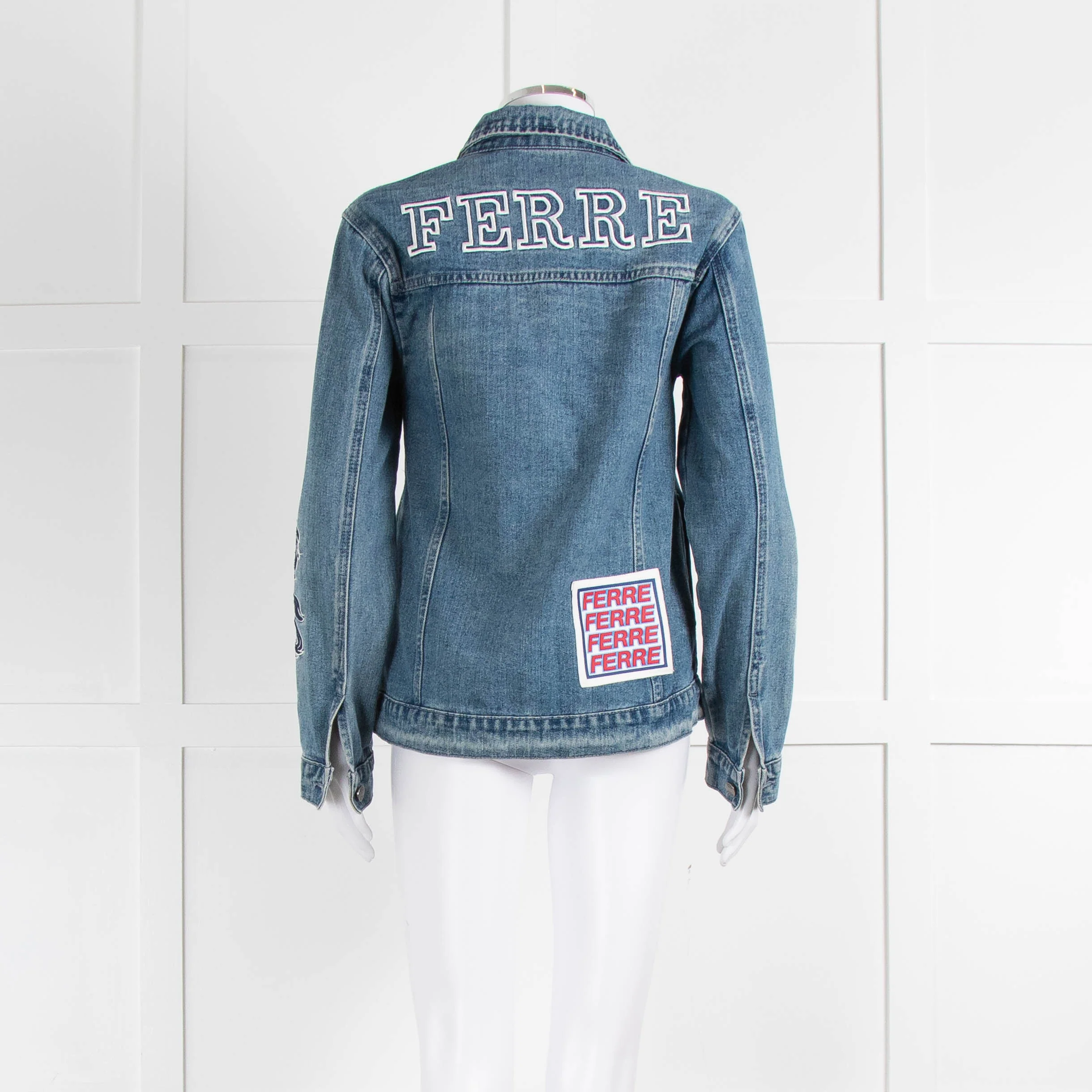 Gianfranco Ferre Blue Denim Embroidered Jacket - Image 5