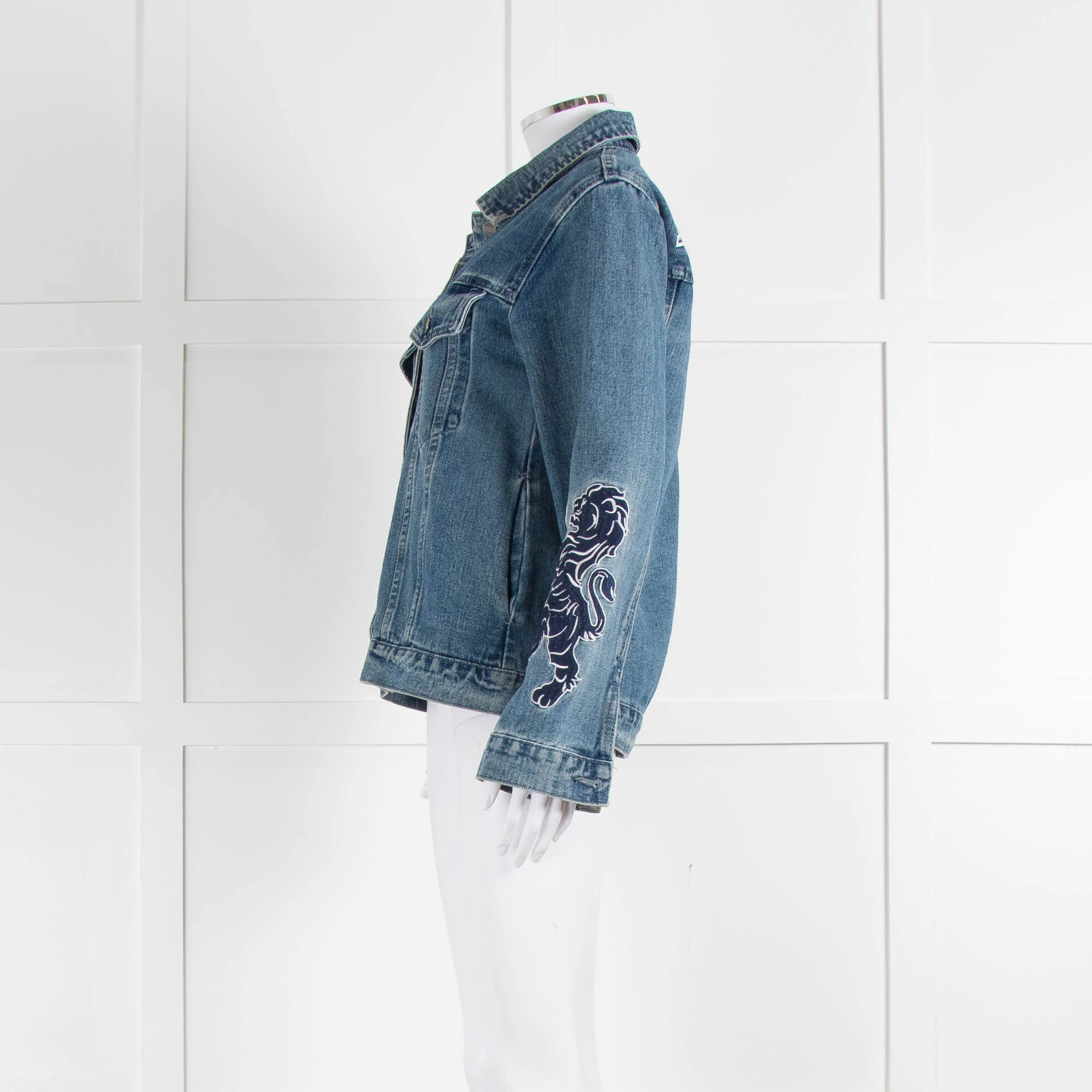Gianfranco Ferre Blue Denim Embroidered Jacket - Image 7
