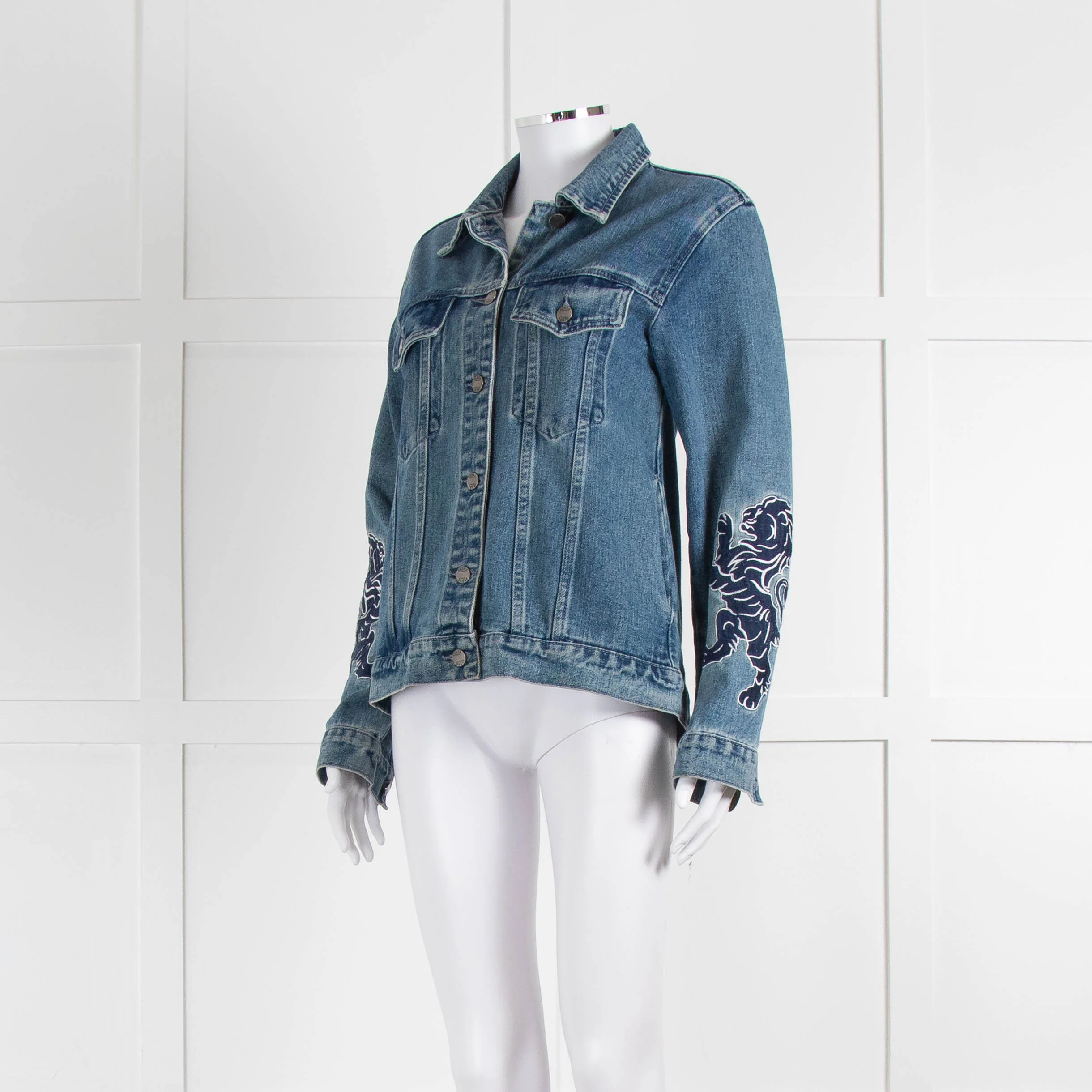 Gianfranco Ferre Blue Denim Embroidered Jacket - Image 8