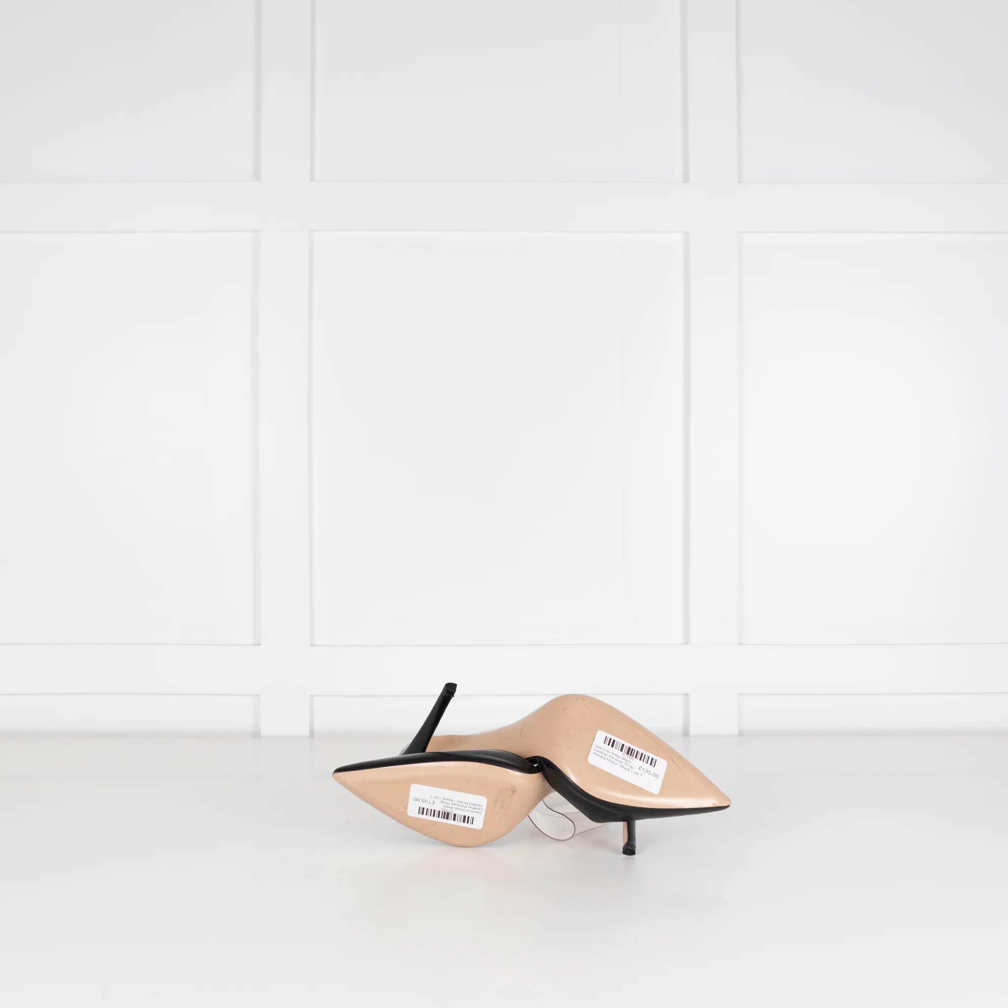 Gianvito Rossi Black Leather Perspex Strap Heeled Mules - Image 7