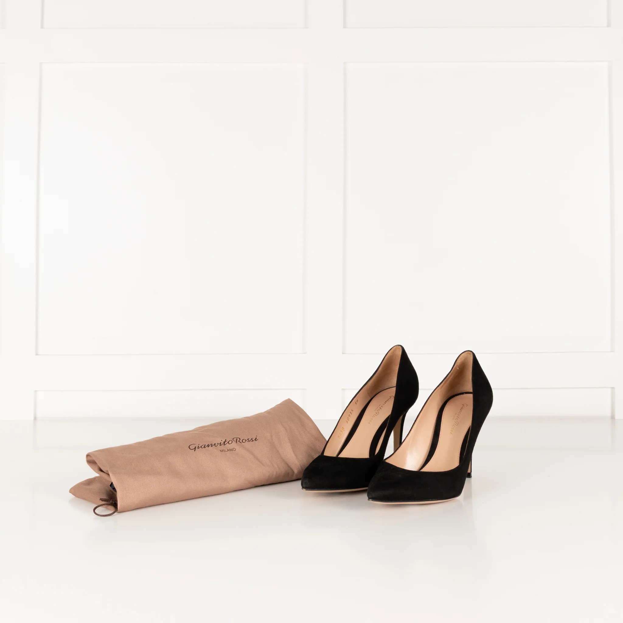 Gianvito Rossi Black Suede Heeled Pointy Shoes - Image 2