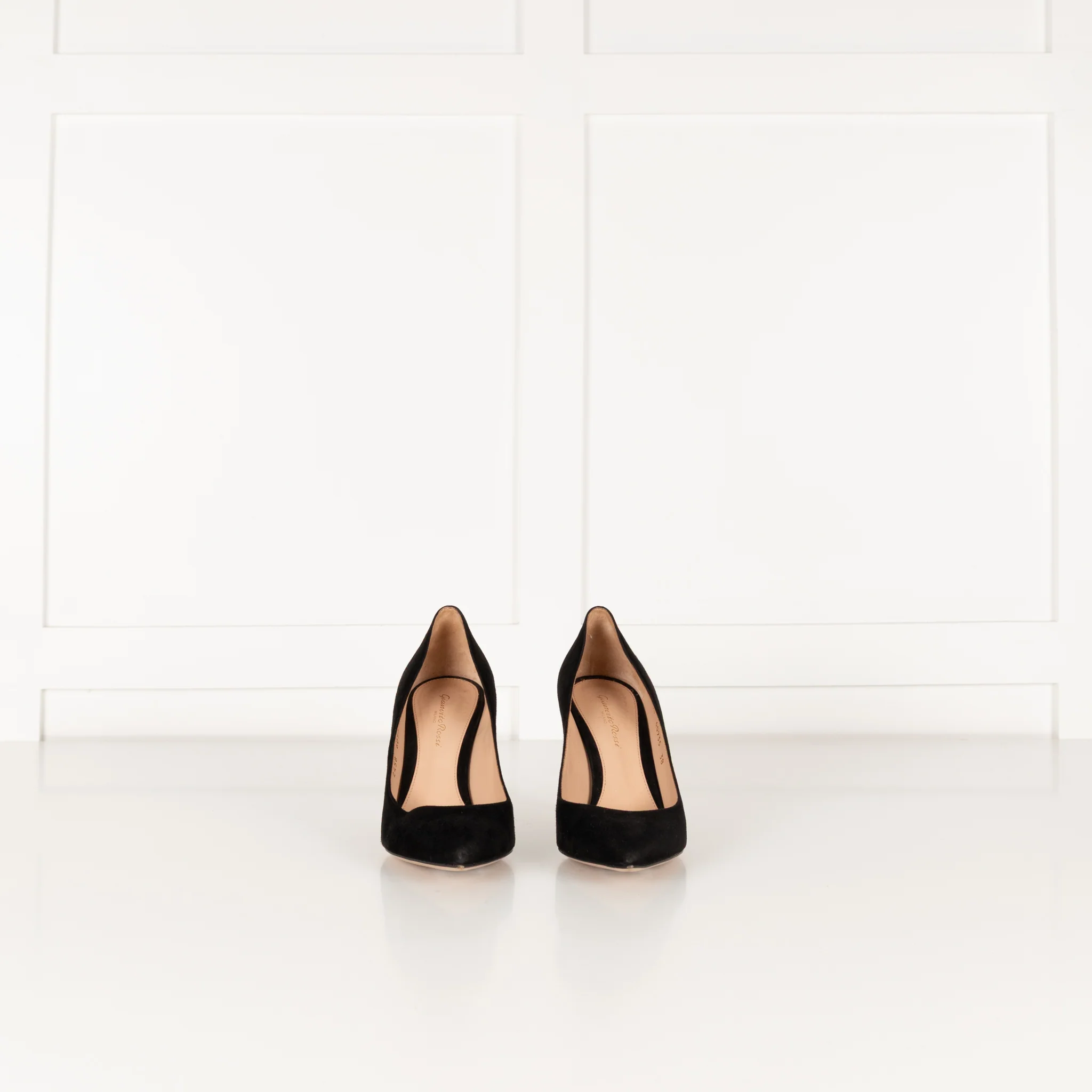 Gianvito Rossi Black Suede Heeled Pointy Shoes - Image 3