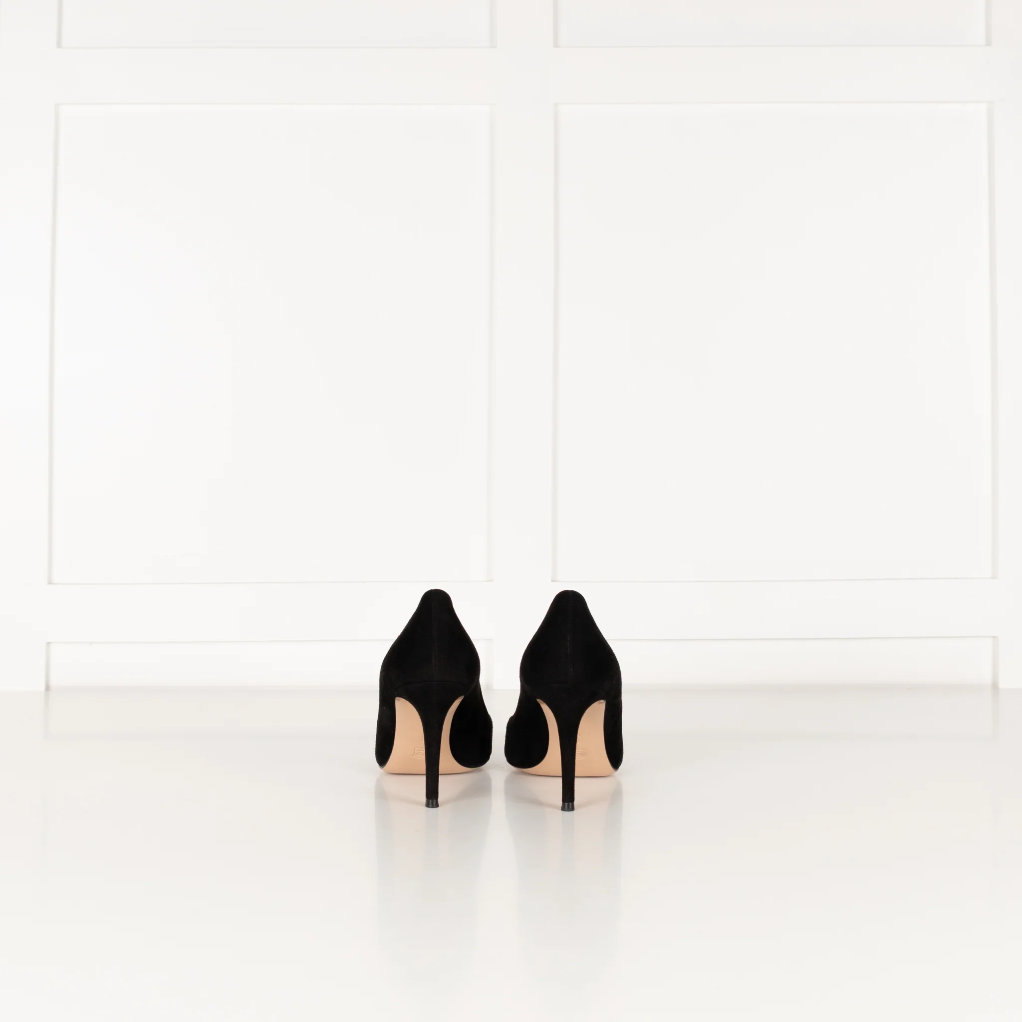 Gianvito Rossi Black Suede Heeled Pointy Shoes - Image 5